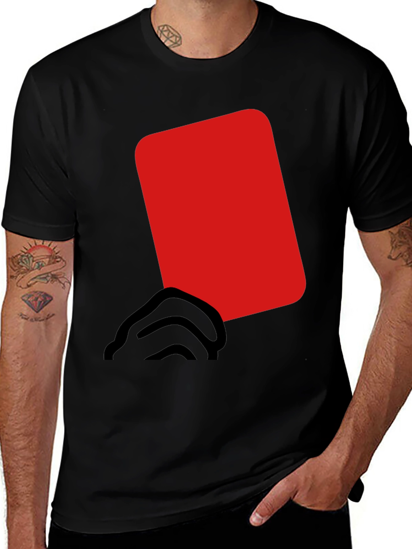 Variant 16 of Red Card Graphic Black T-Shirt