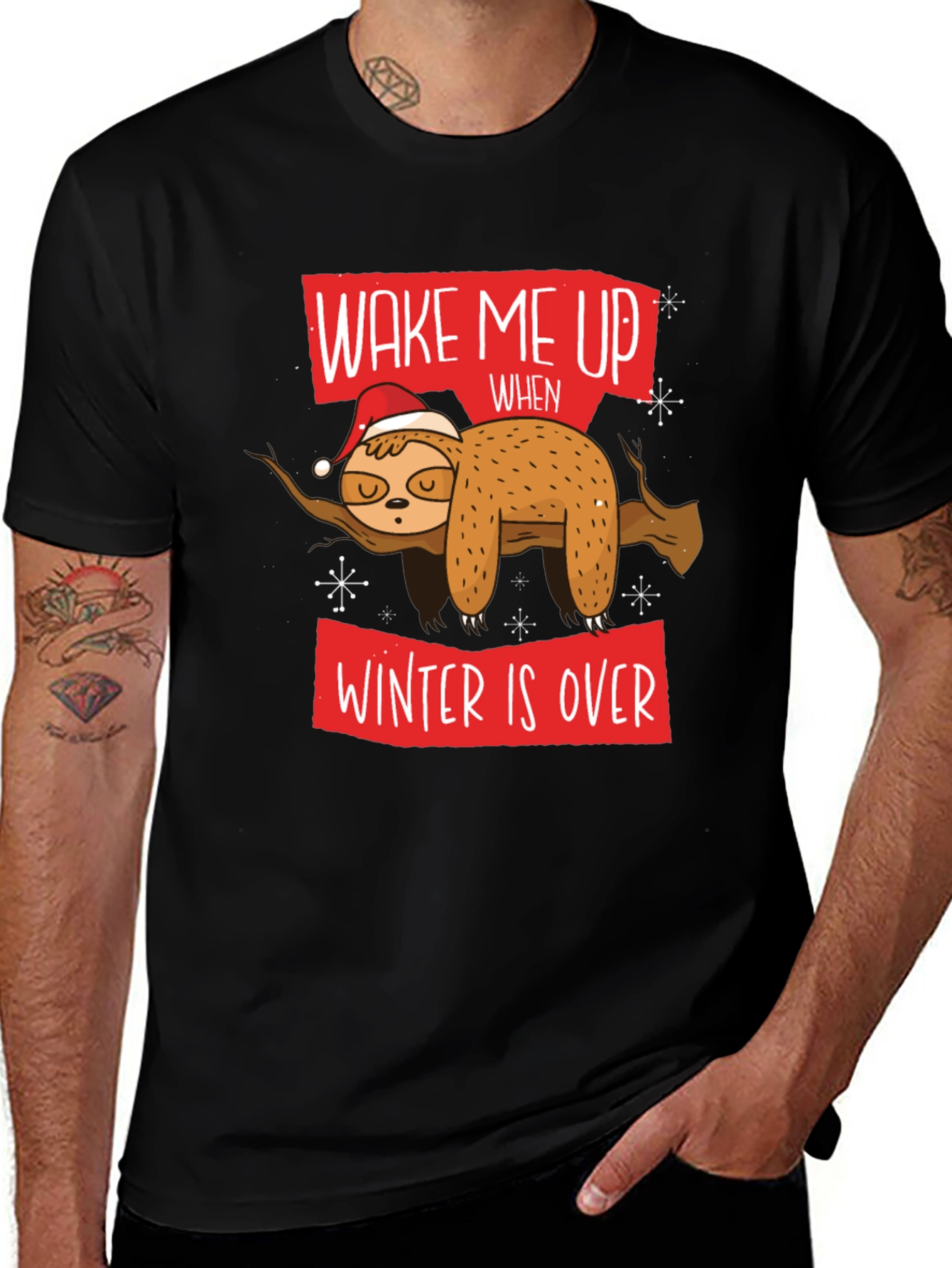 Variant 17 of Wake Me Up When Winter Is Over Sloth T-Shirt