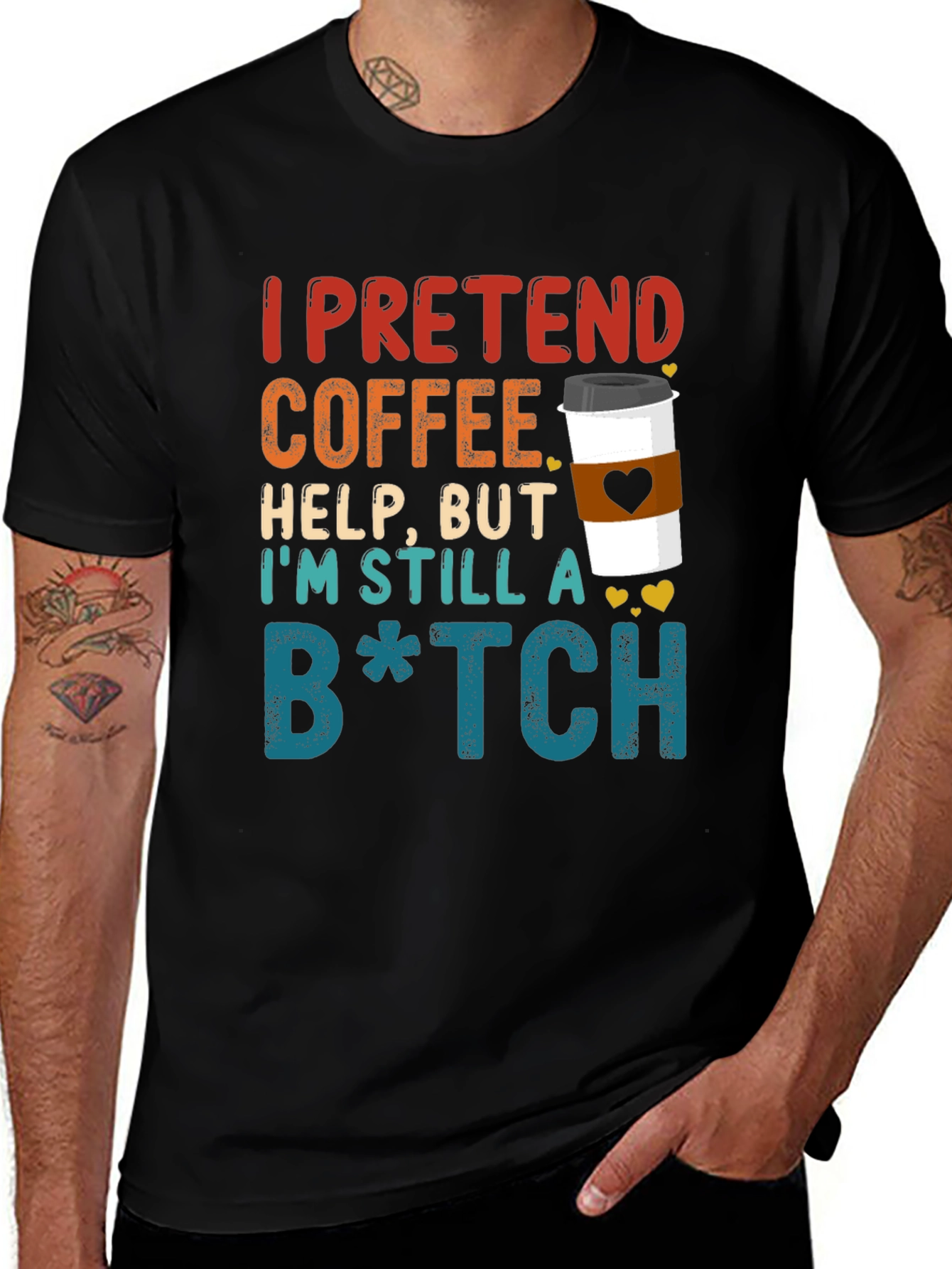 Variant 27 of Coffee Pretend Help Funny Graphic Tee