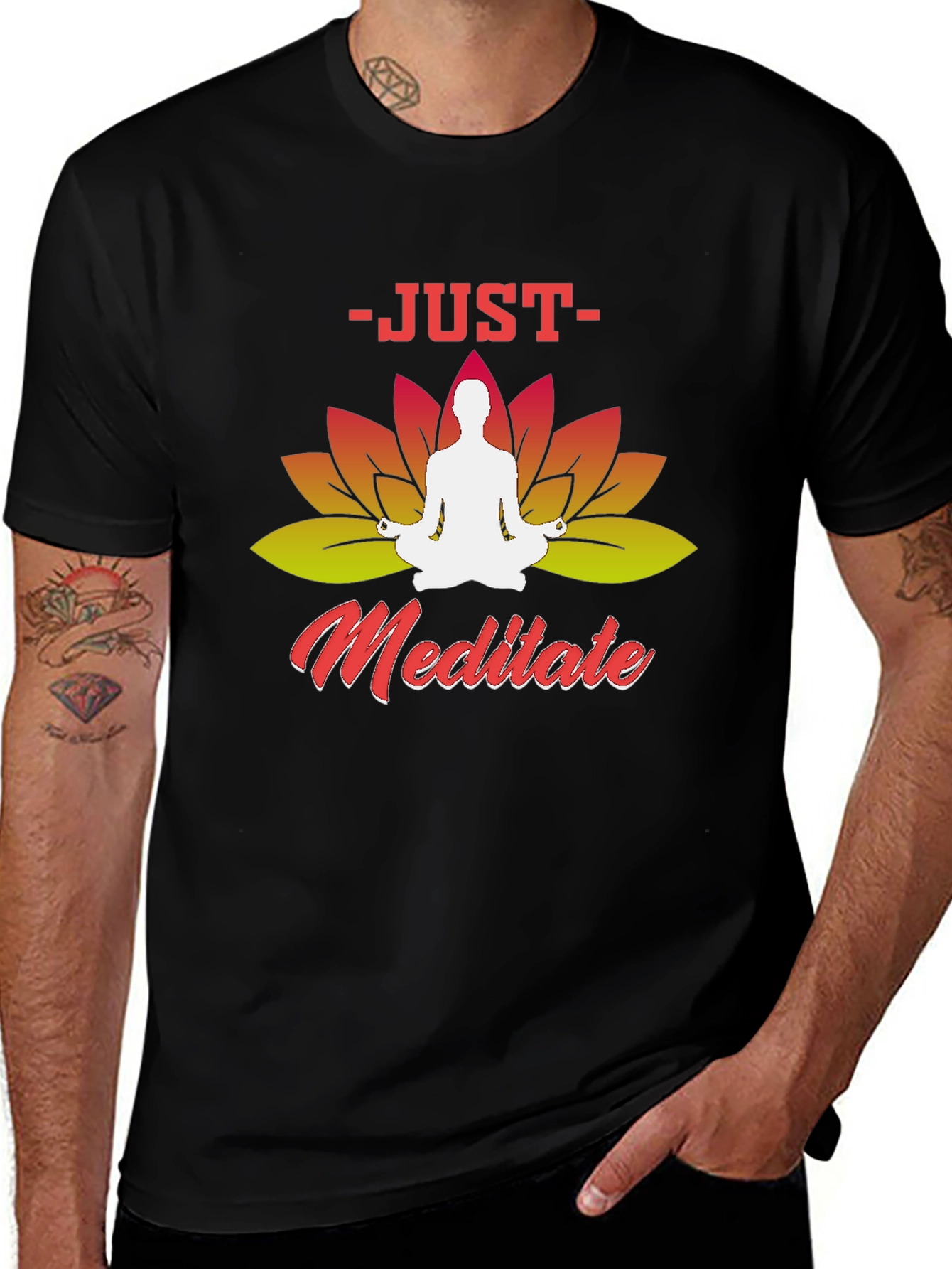Variant 17 of Just Meditate Graphic Tee: Zen Relaxation Shirt