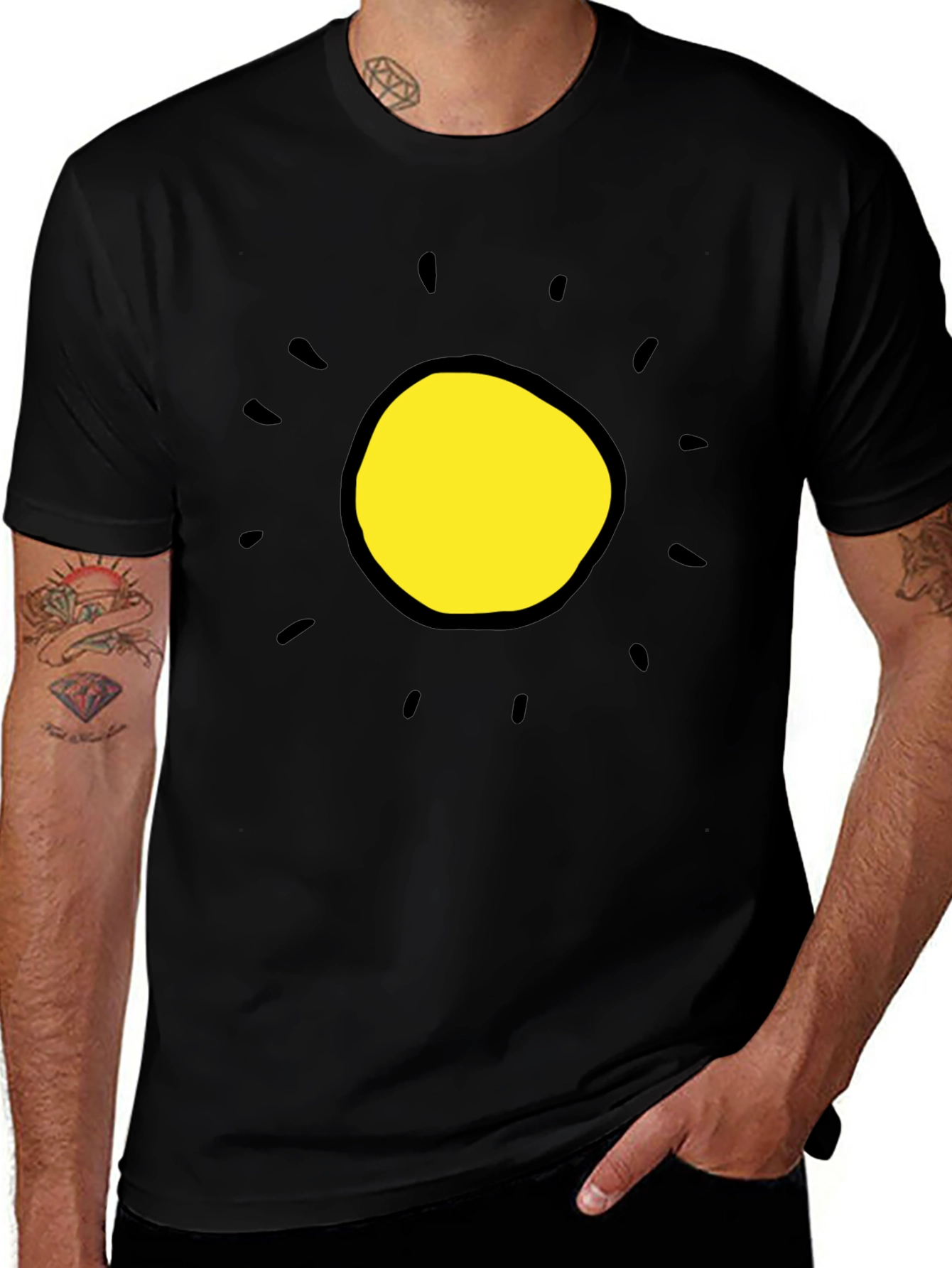 Variant 14 of Sunshine Graphic Tee - Black Cotton Blend