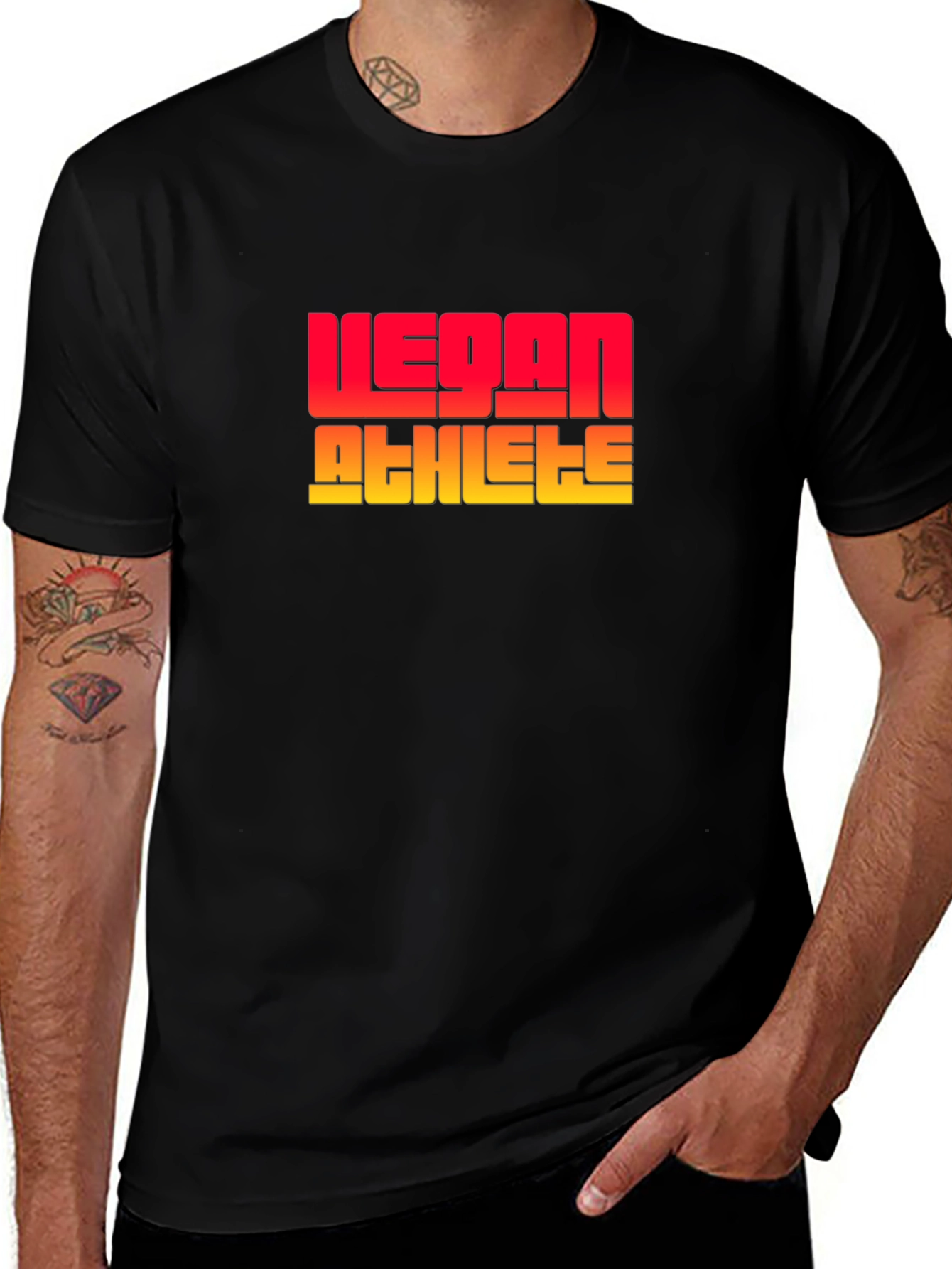 Variant 21 of Vegan Athlete Graphic Tee - Black