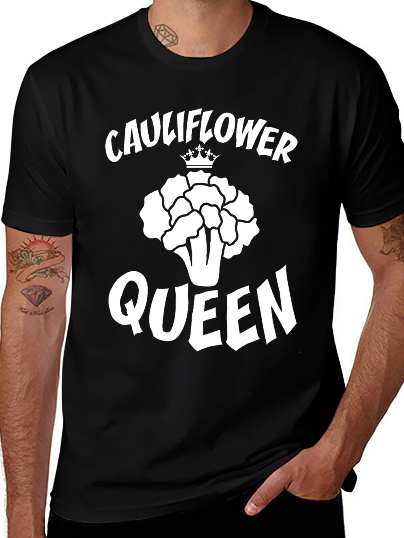 Variant 24 of Cauliflower Queen Black Graphic Tee
