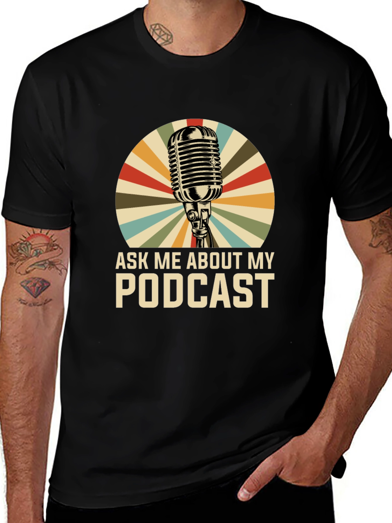 Variant 26 of Ask Me About My Podcast Graphic Tee