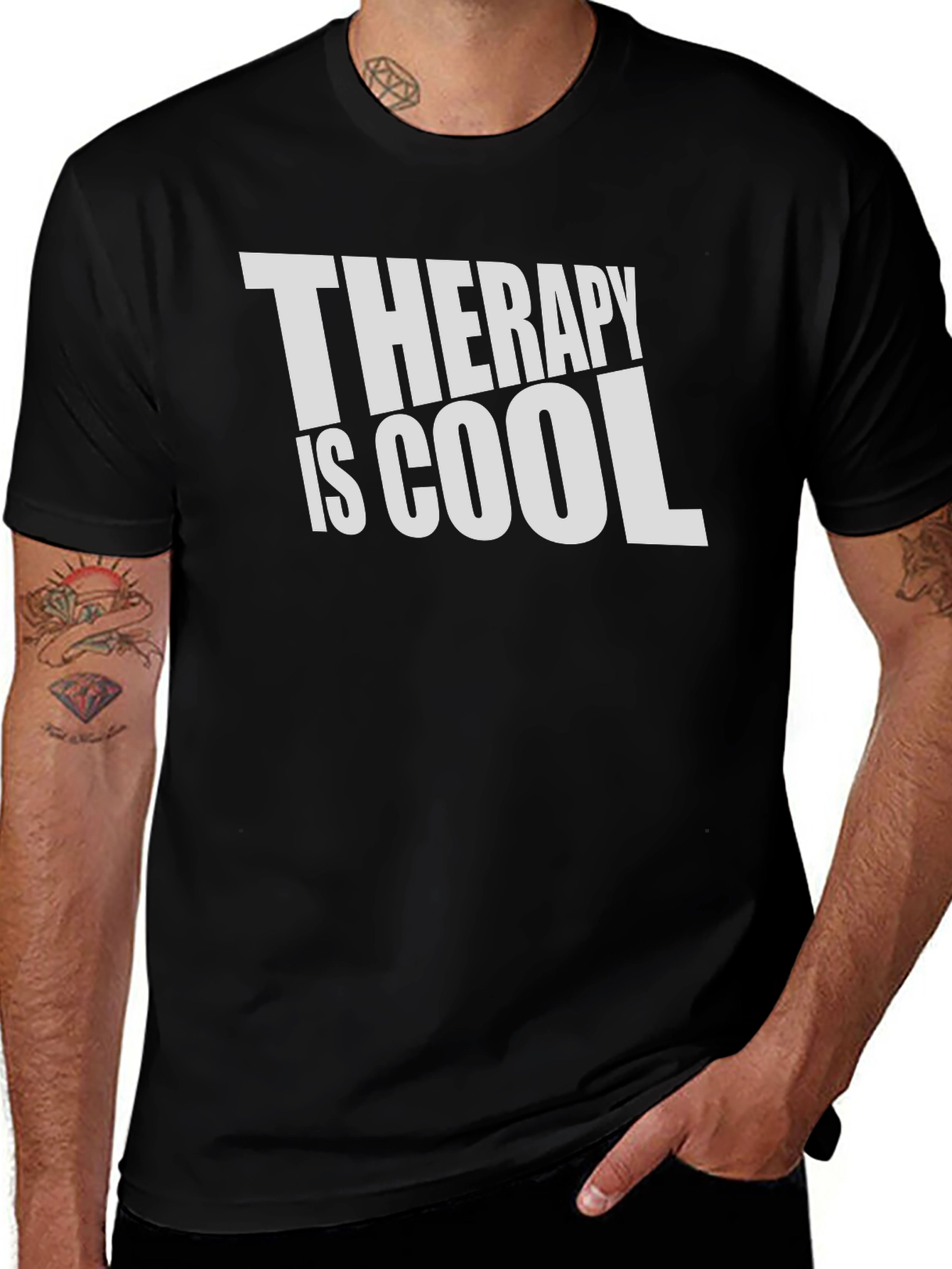 Variant 10 of Therapy is Cool Black Graphic T-Shirt