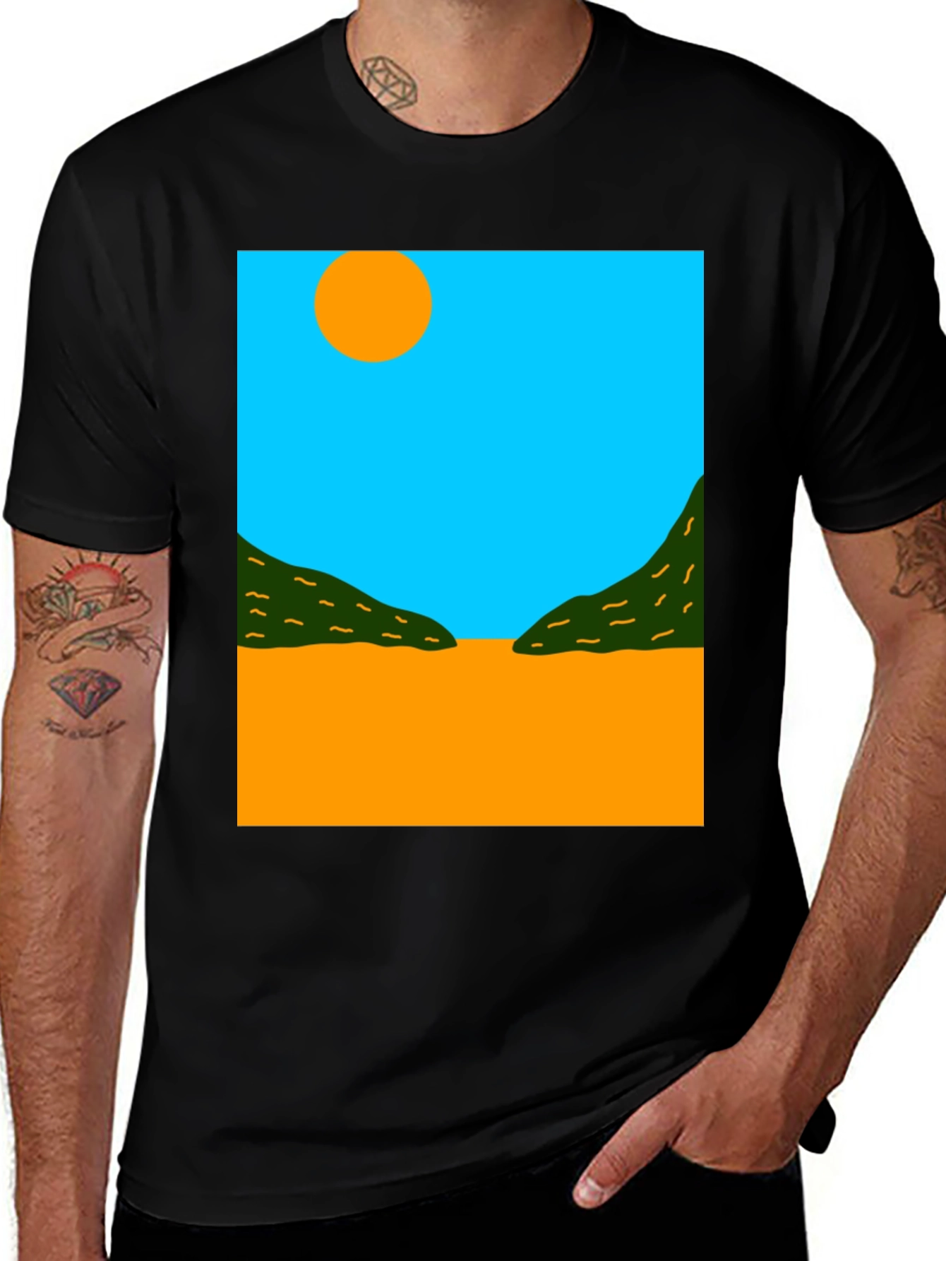 Variant 3 of Abstract Landscape Graphic T-Shirt - Modern Art Tee