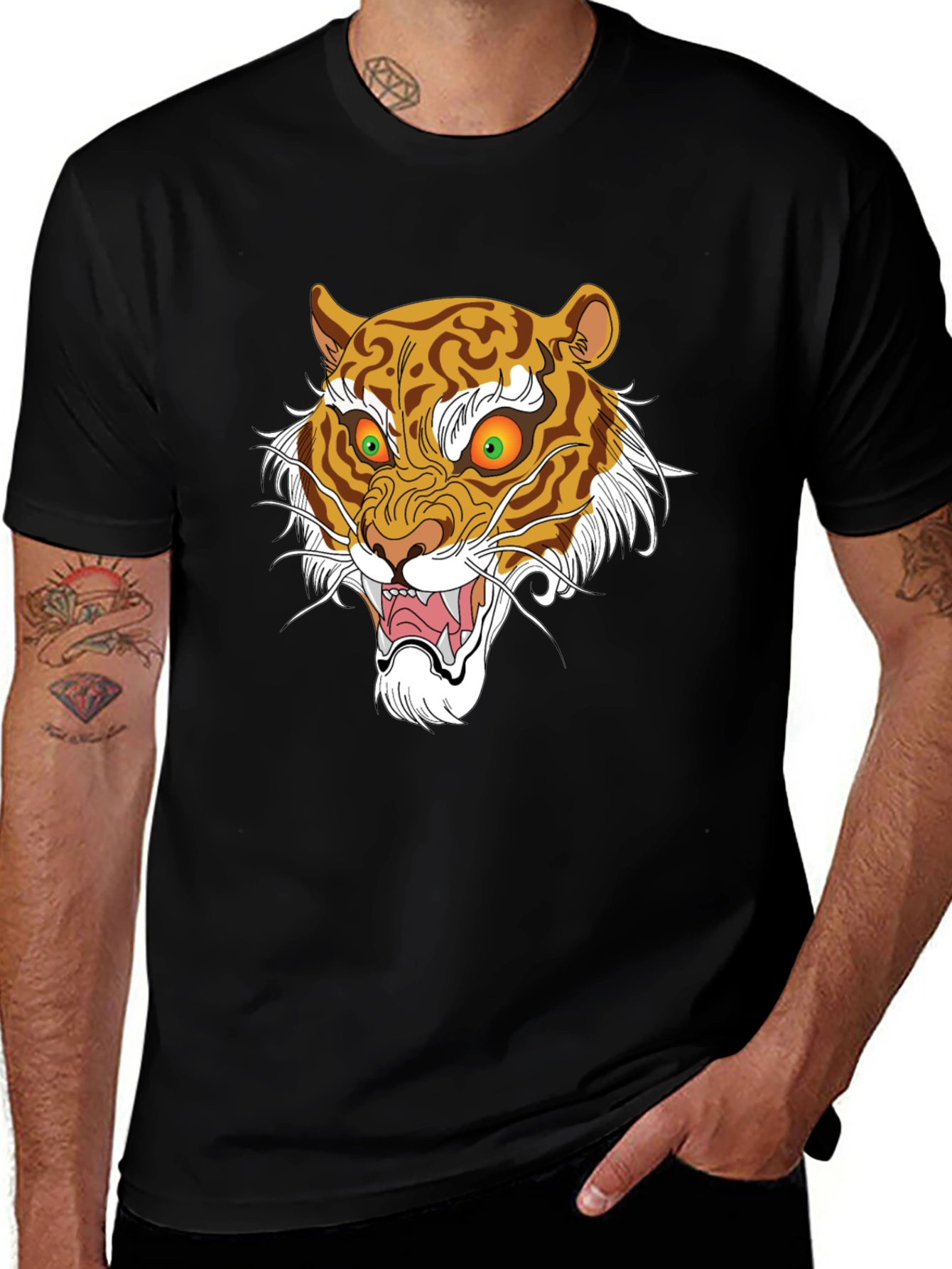 Variant 9 of Tiger Graphic Tee - Bold Animal Print T-Shirt