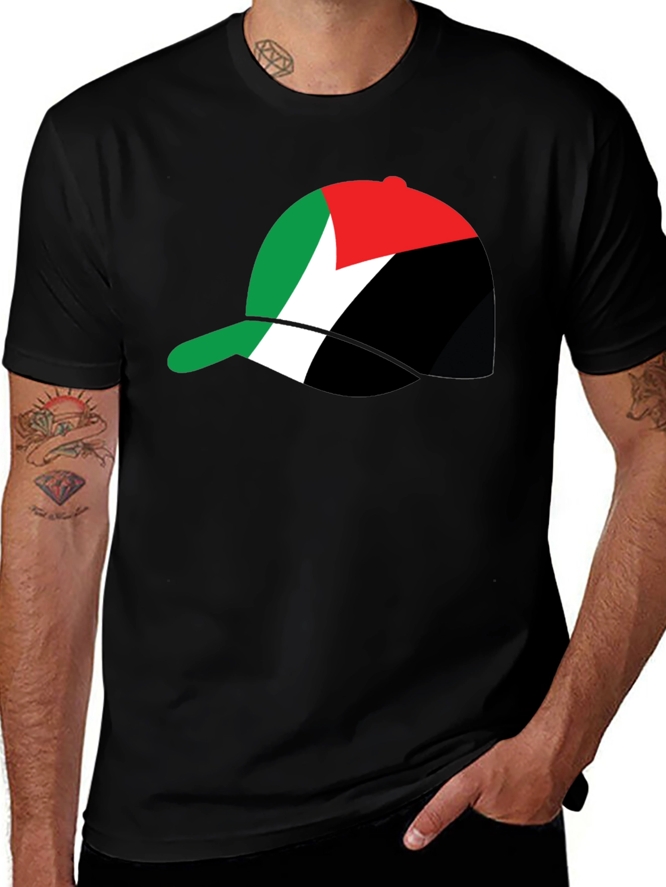 Palestine Flag Hat Design T-Shirt