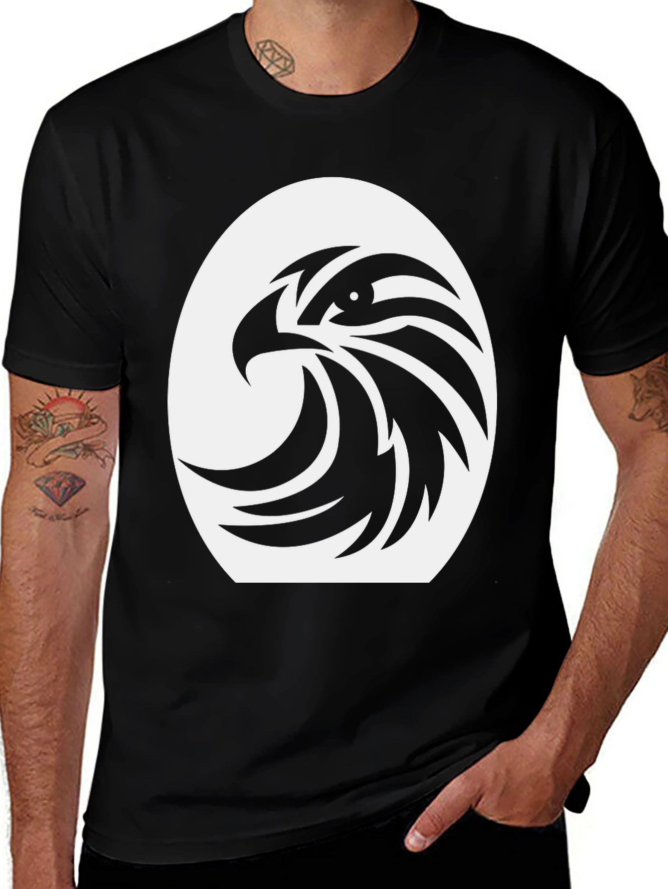 Variant 15 of Black Eagle Graphic Tee - Stylish Men's T-Shirt