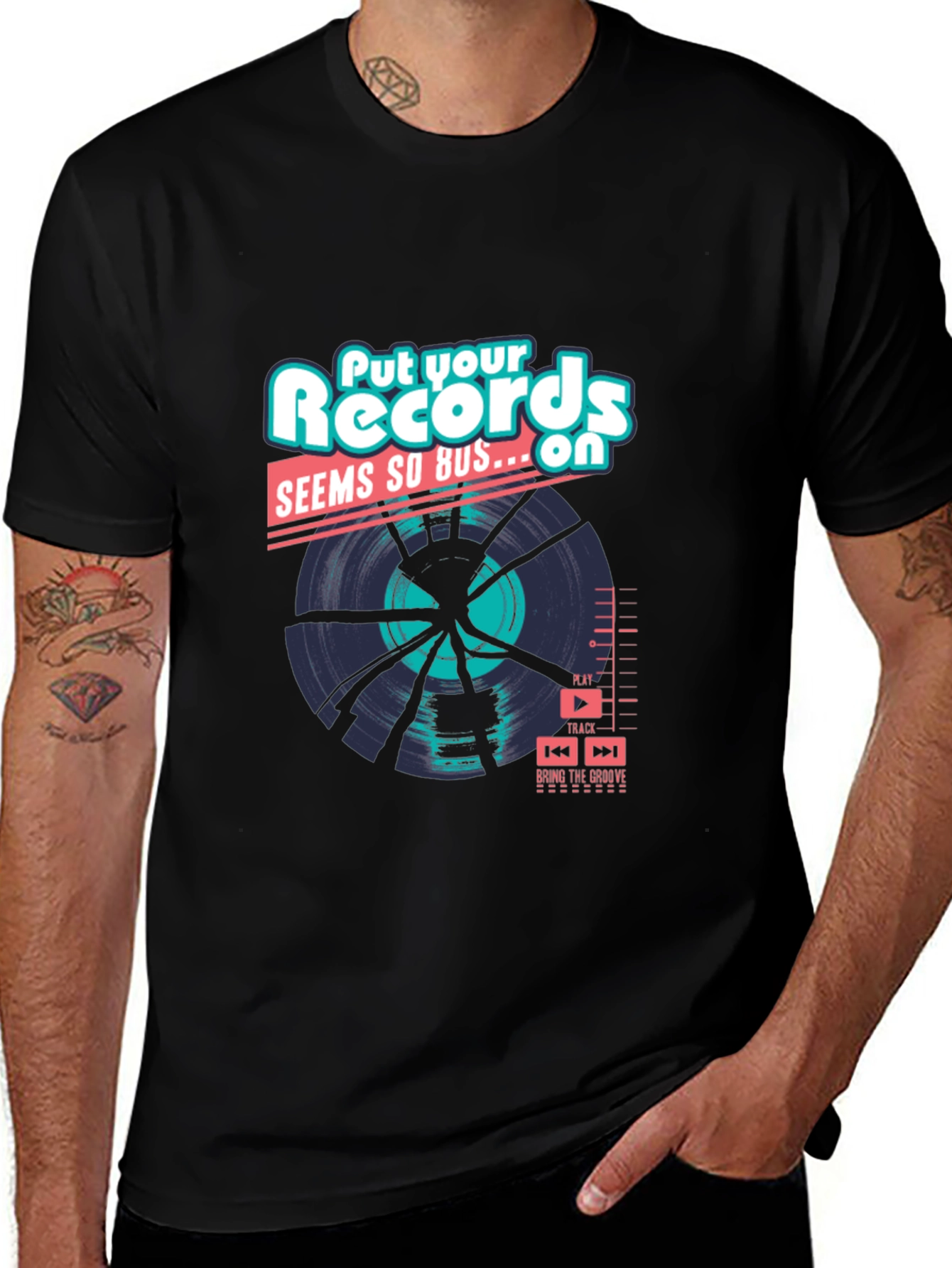 Variant 8 of Retro Vinyl Record Graphic T-Shirt