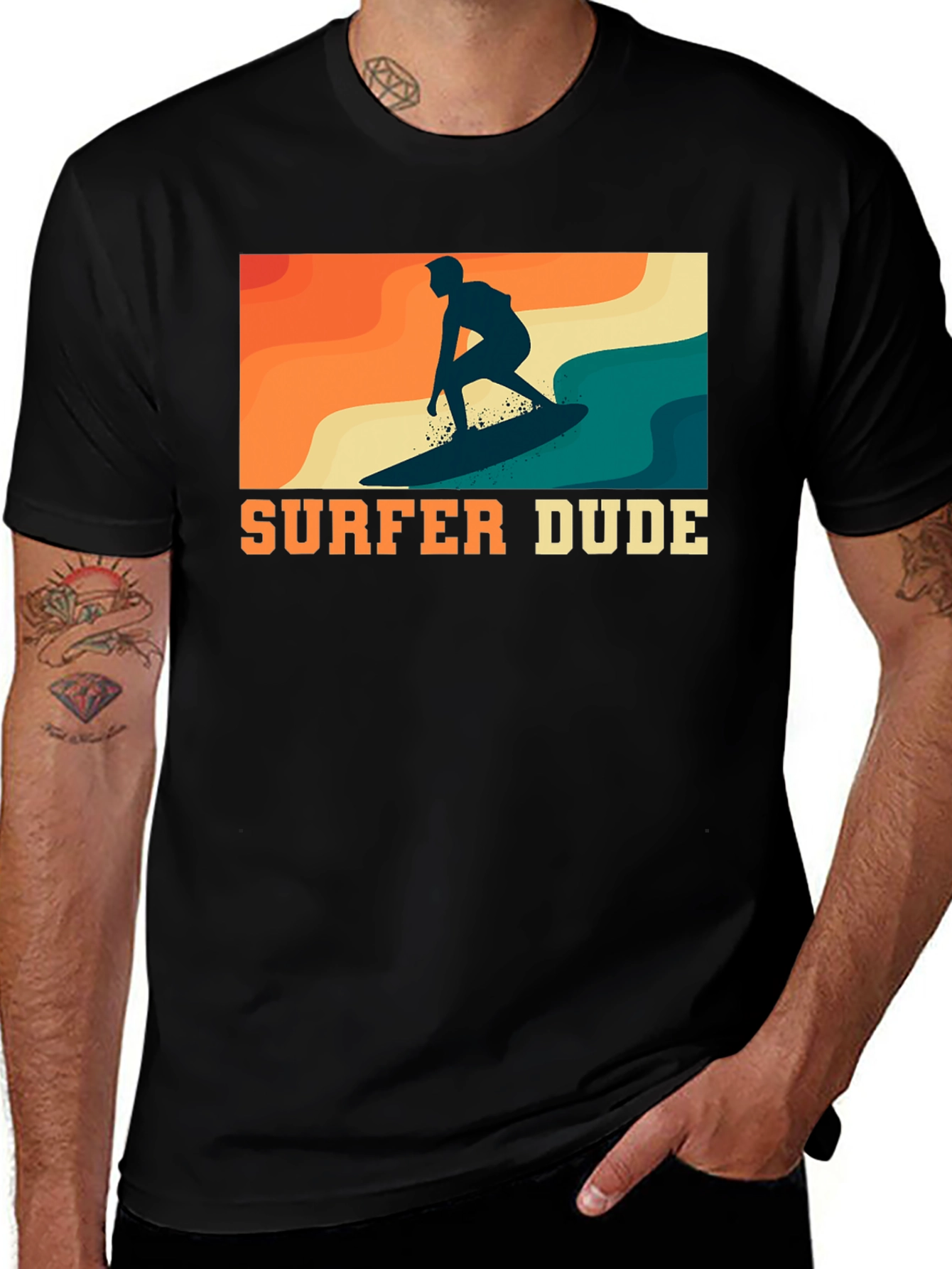 Variant 22 of Surfer Dude Graphic Tee - Retro Style