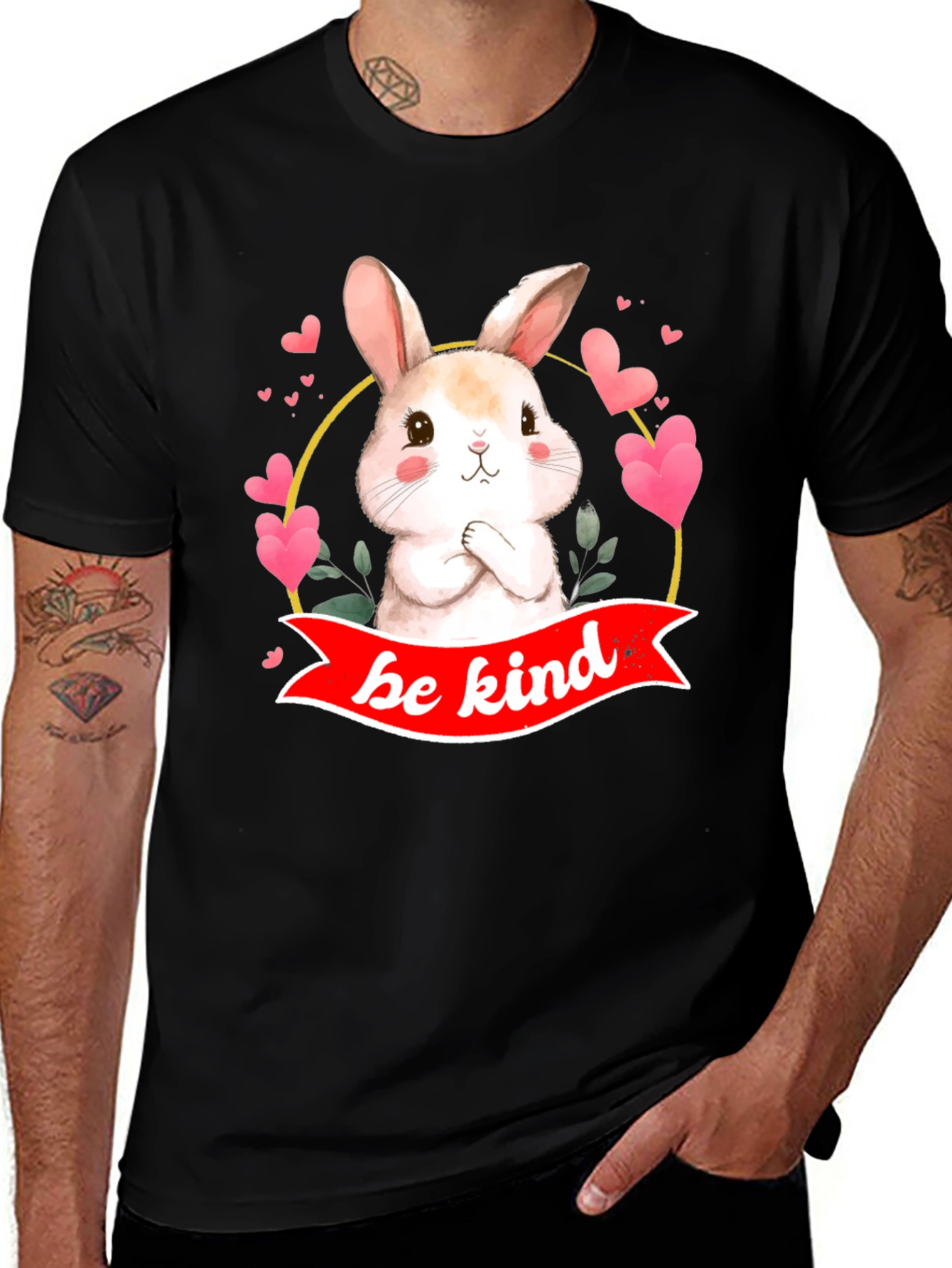 Variant 12 of Be Kind Bunny Graphic T-Shirt - Soft Cotton Tee