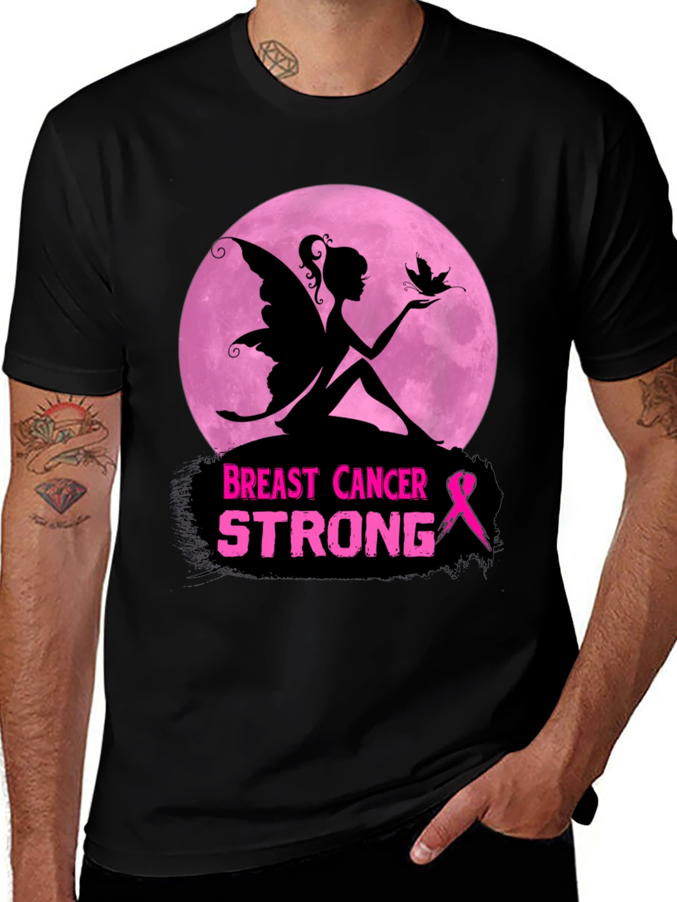 Variant 22 of Breast Cancer Awareness T-Shirt - Fairy Design