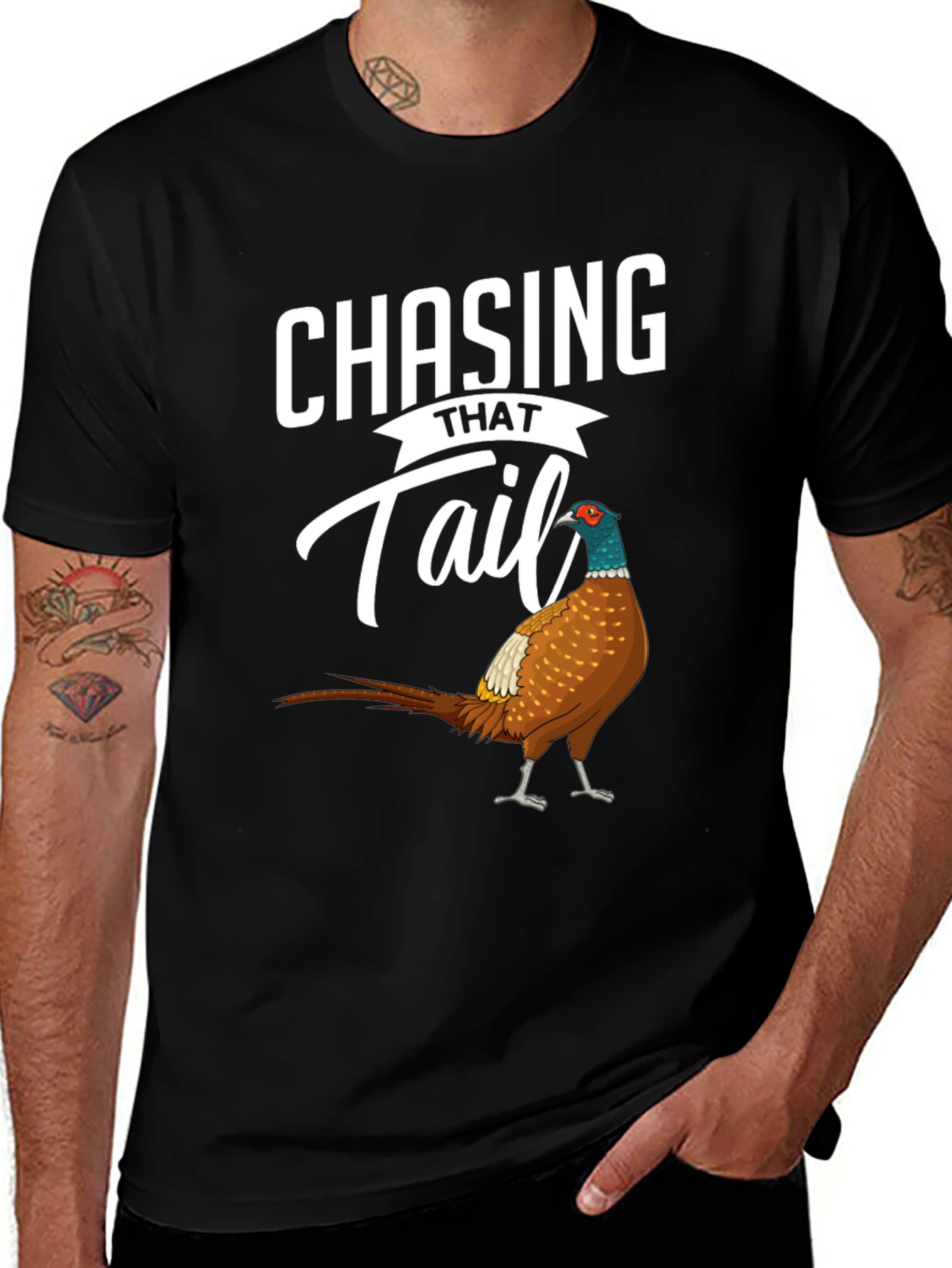 Chasing That Tail Pheasant Graphic T-Shirt