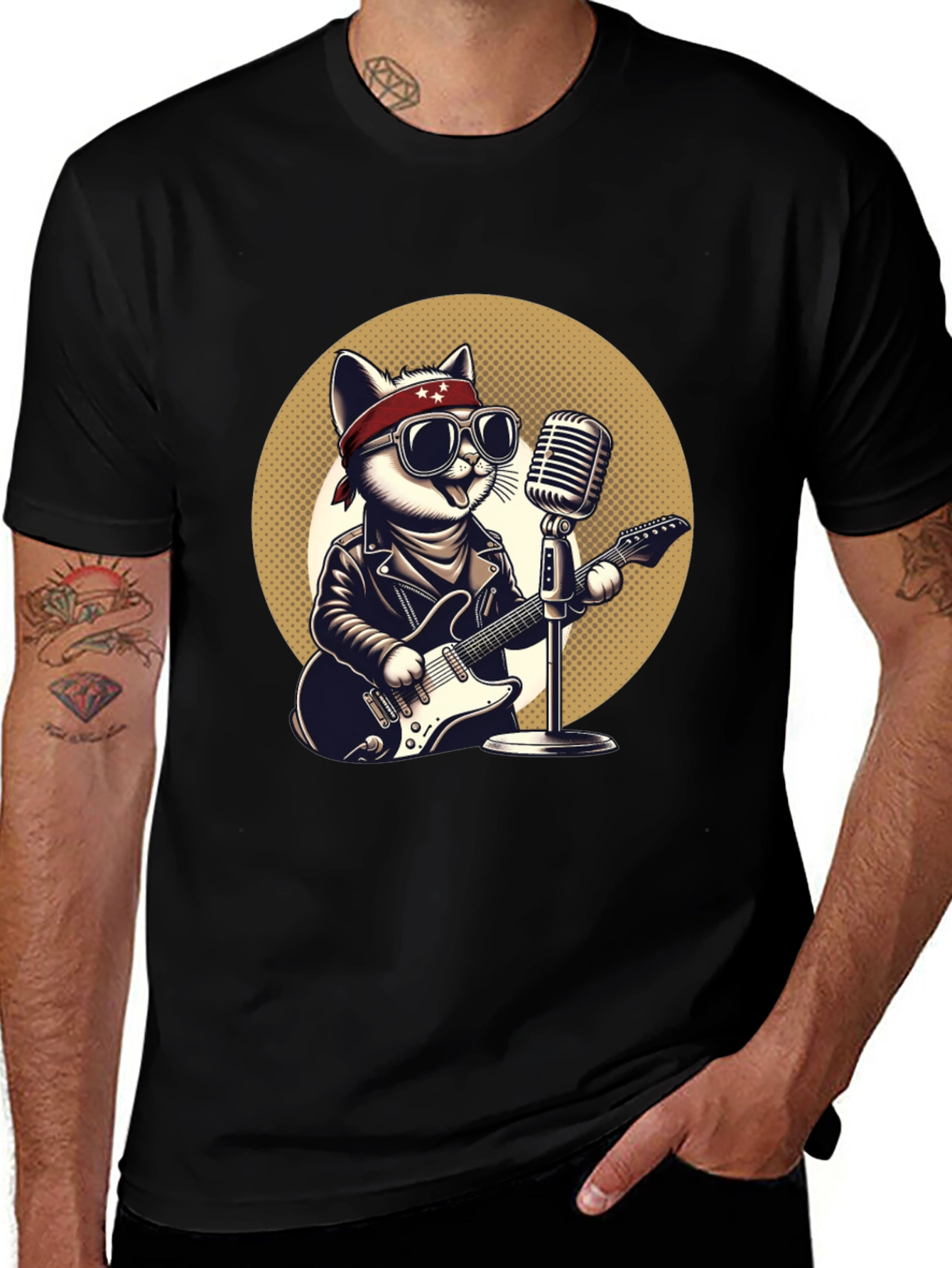 Variant 18 of Rockstar Cat Graphic T-Shirt