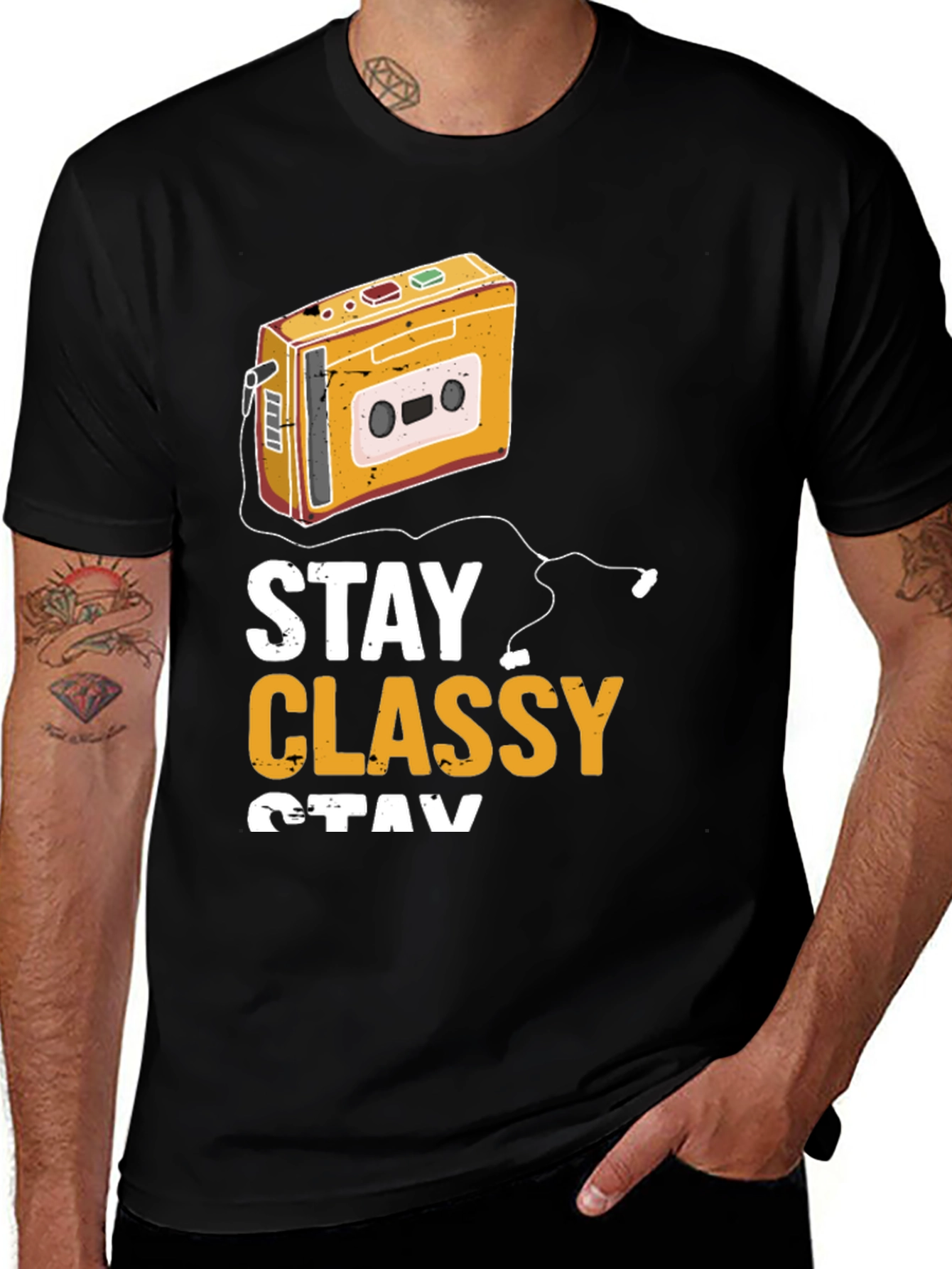 Variant 16 of Stay Classy Retro Cassette Player Graphic T-Shirt