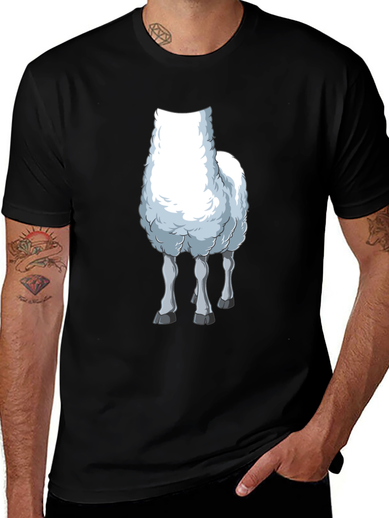 Variant 19 of Llama Graphic Tee - Men's Black T-Shirt