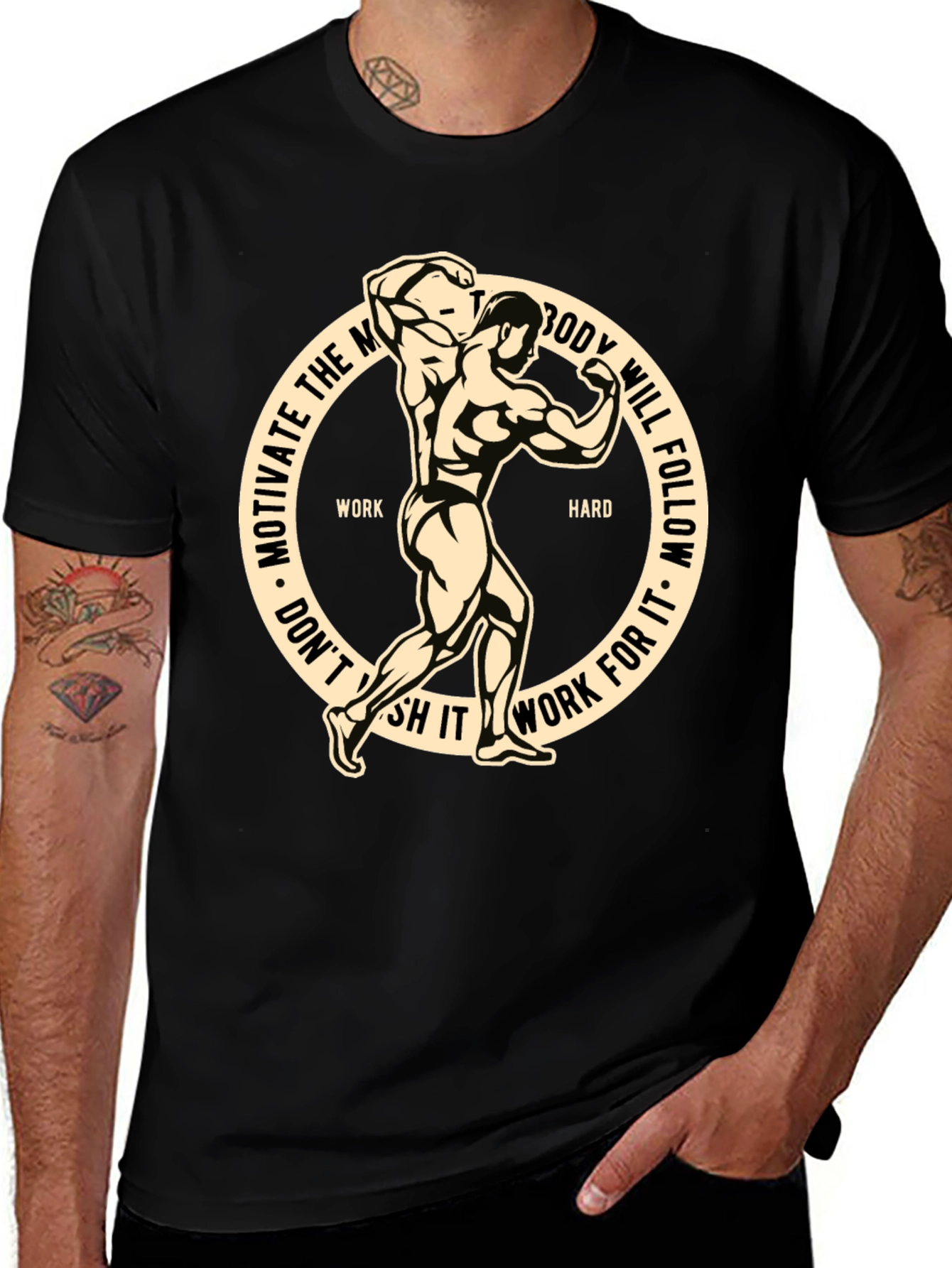 Variant 23 of Motivate Bodybuilder Graphic T-Shirt