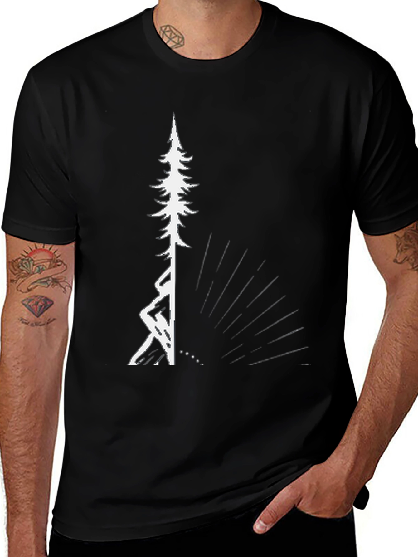 Variant 10 of Black Tree Graphic Tee - Nature Inspired
