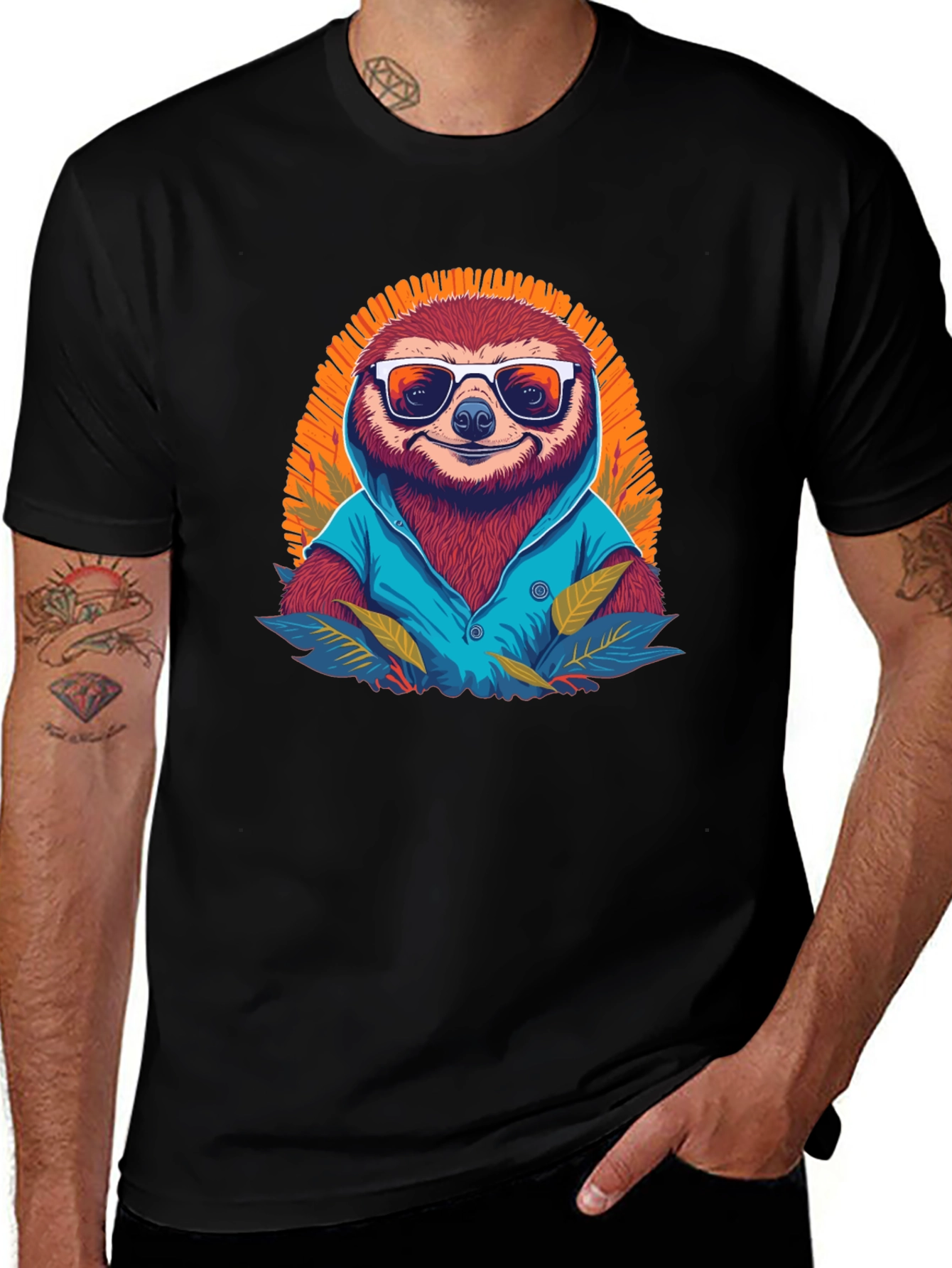 Variant 12 of Cool Sloth Graphic Tee - Trendy Animal Design