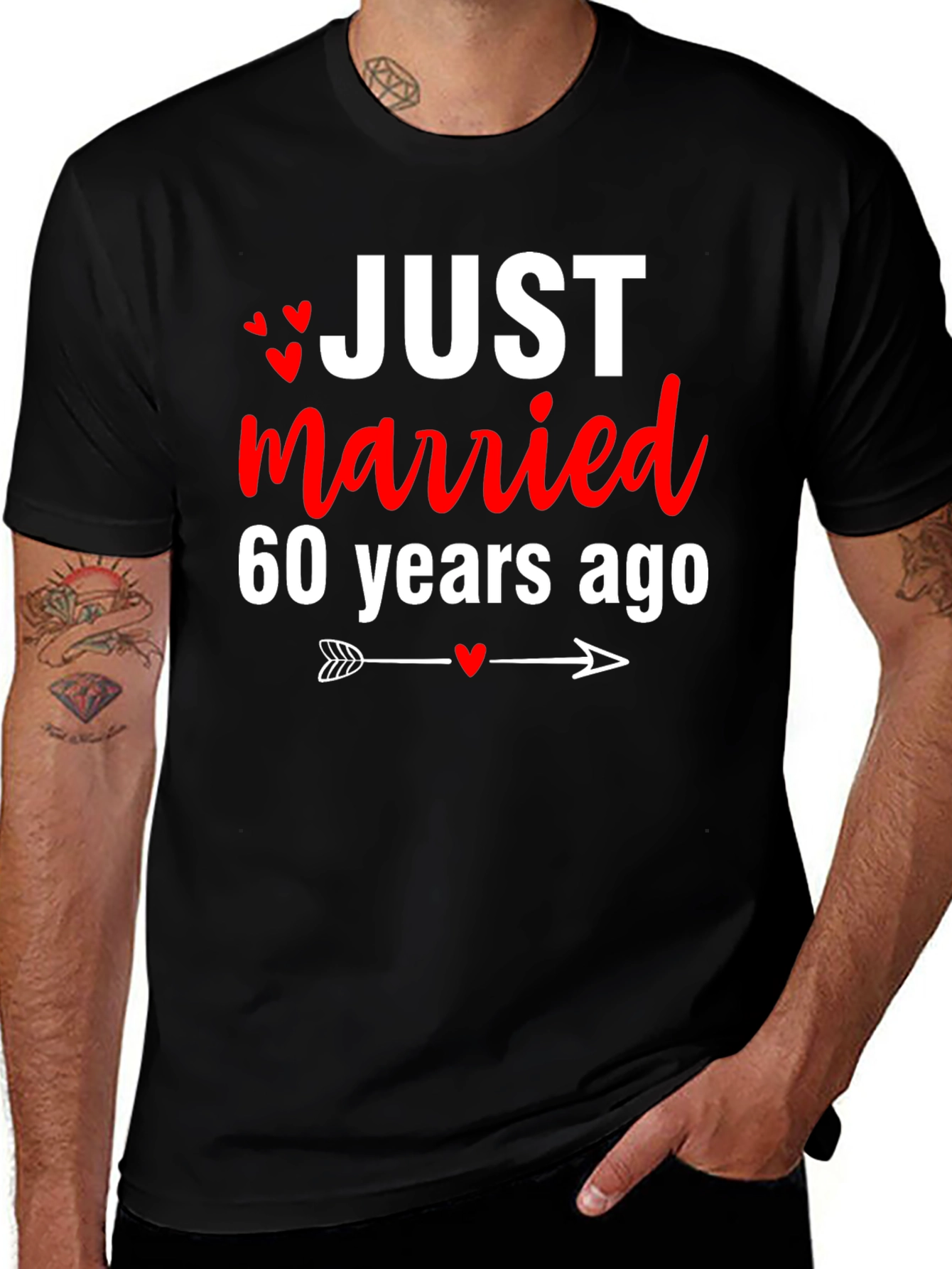 Variant 24 of Just Married 60 Years Ago Anniversary T-Shirt