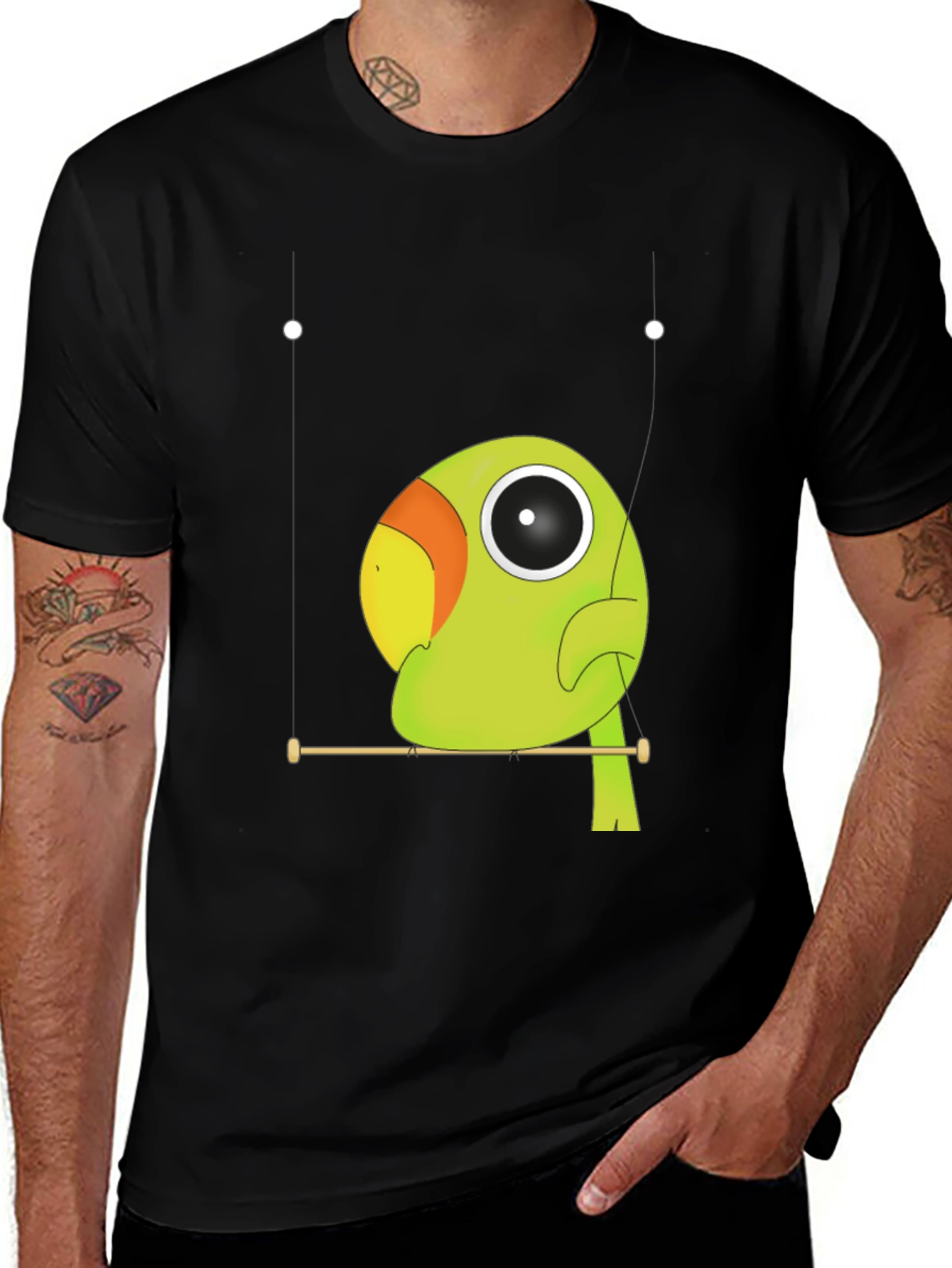 Variant 2 of Parrot Perch Graphic Tee - Unique Bird Lover Shirt