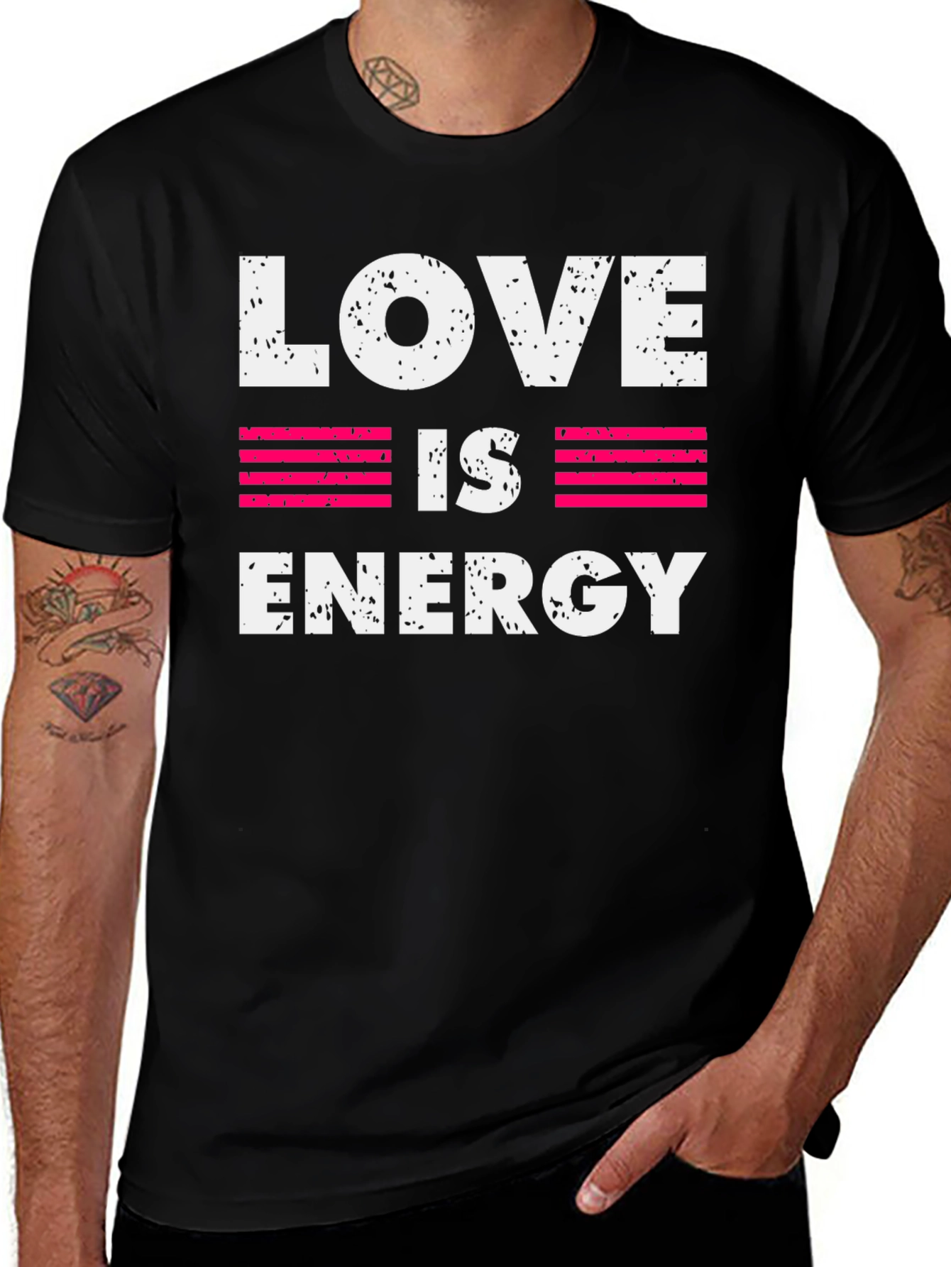 Variant 16 of Love is Energy Graphic Print Crew Neck T-Shirt