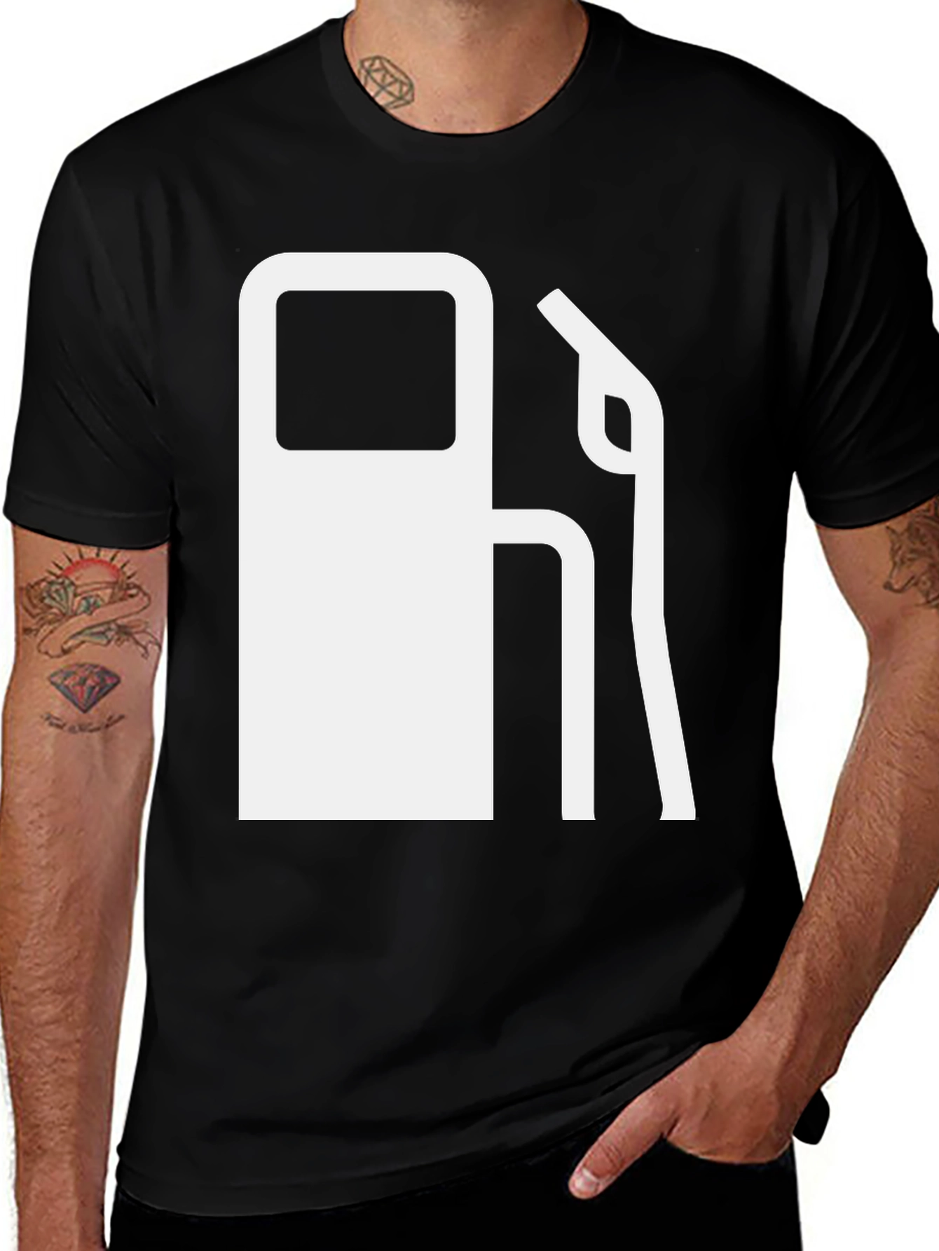 Variant 24 of Gas Pump Graphic T-Shirt - Black