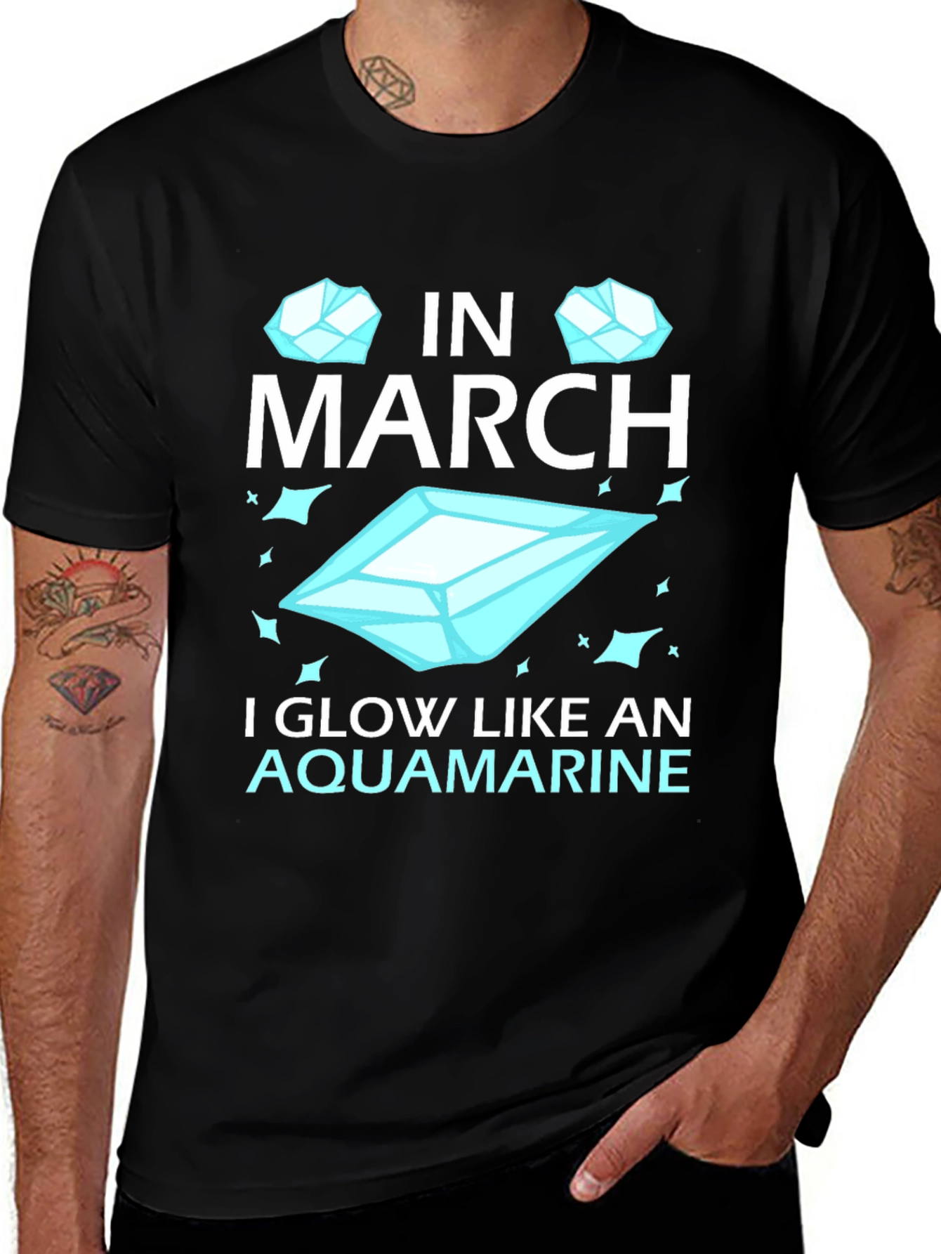 March Aquamarine Birthday T-Shirt