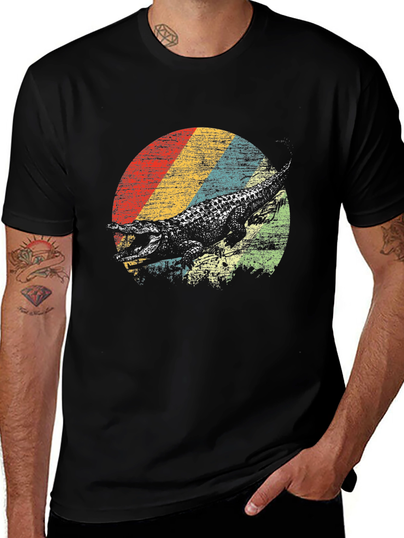 Variant 14 of Retro Alligator Graphic Tee - Vintage Style T-Shirt
