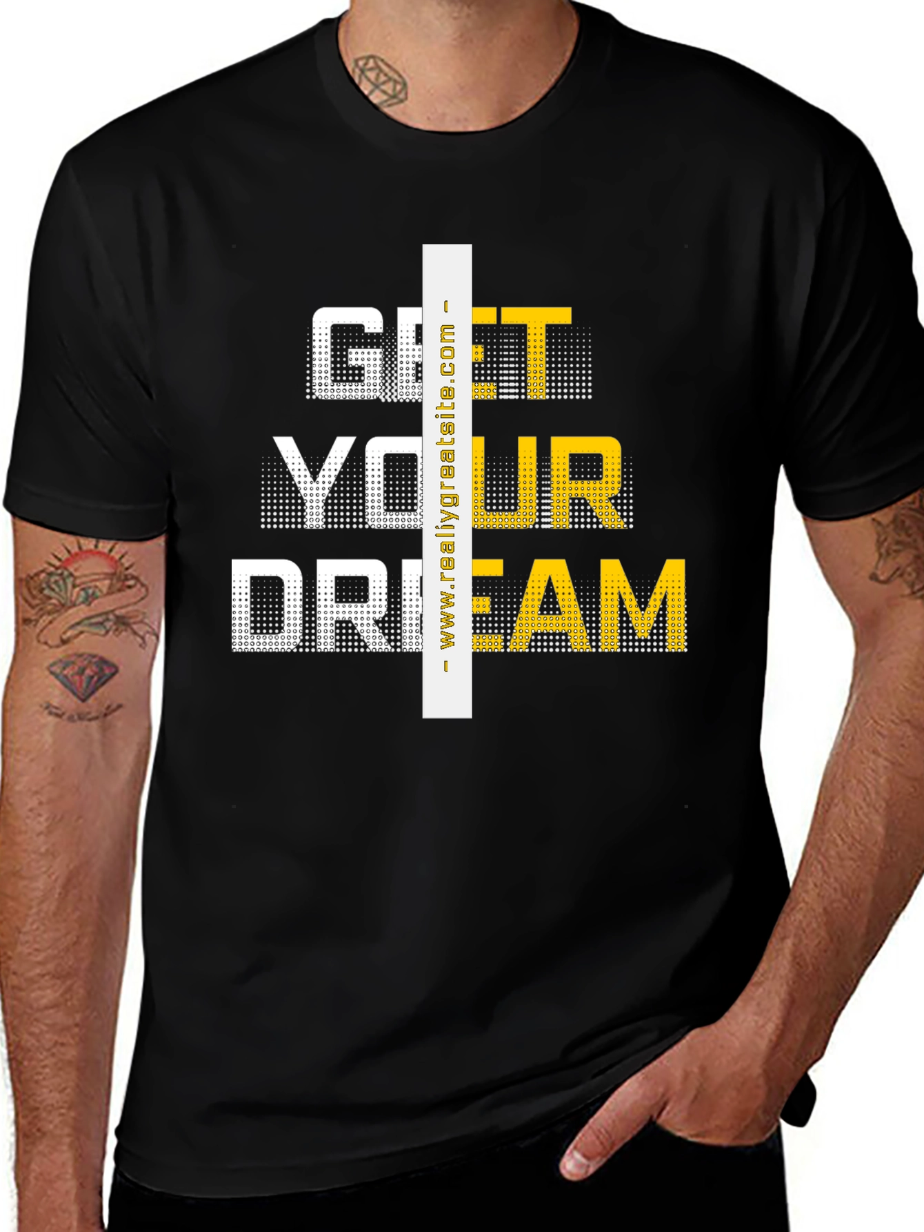 Variant 21 of Get Your Dream Graphic Tee - Black Casual T-Shirt