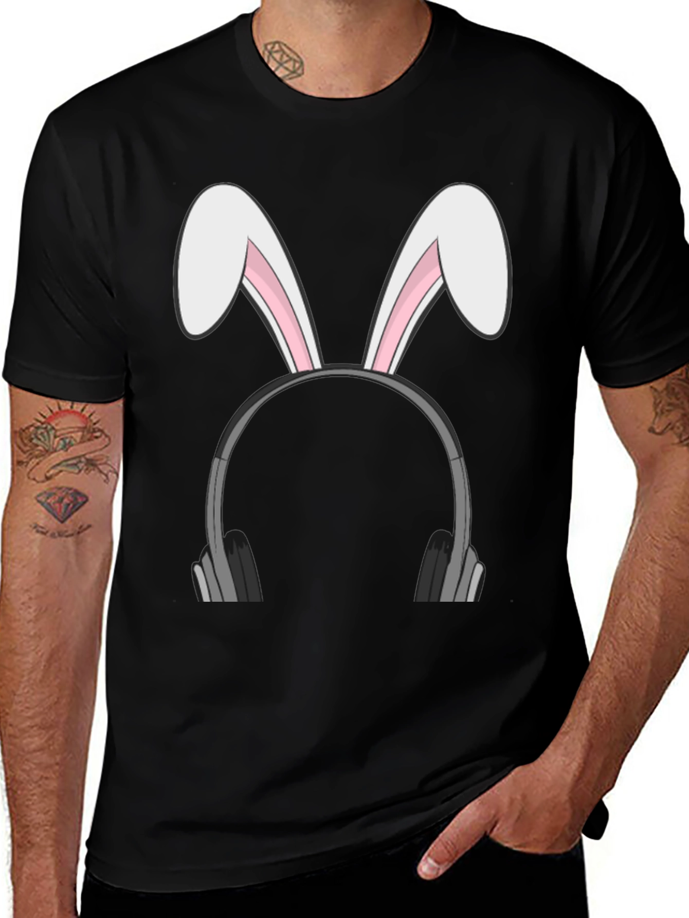Variant 30 of Bunny Headphones Graphic Tee