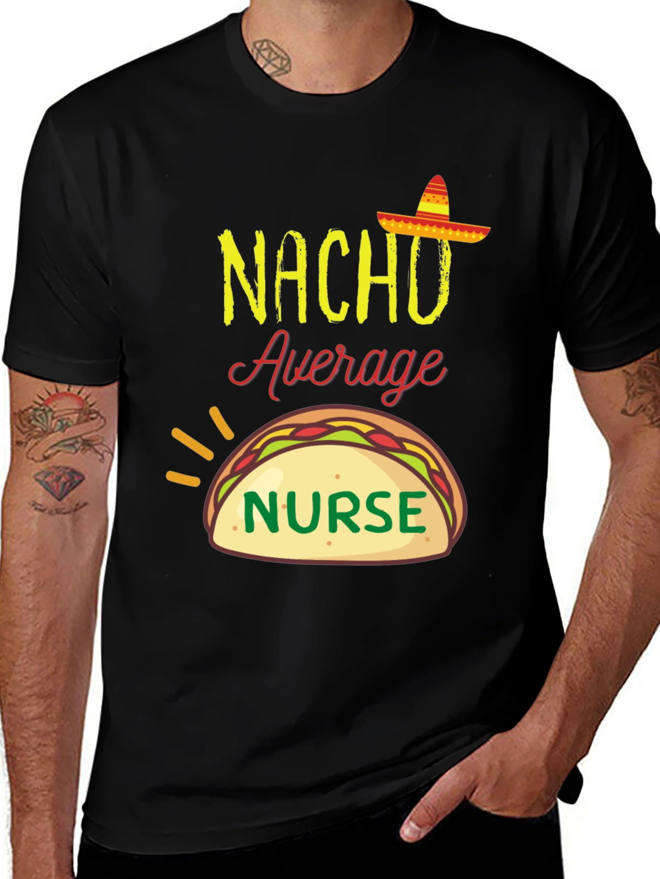 Variant 15 of Nacho Average Nurse T-Shirt Funny Graphic Tee