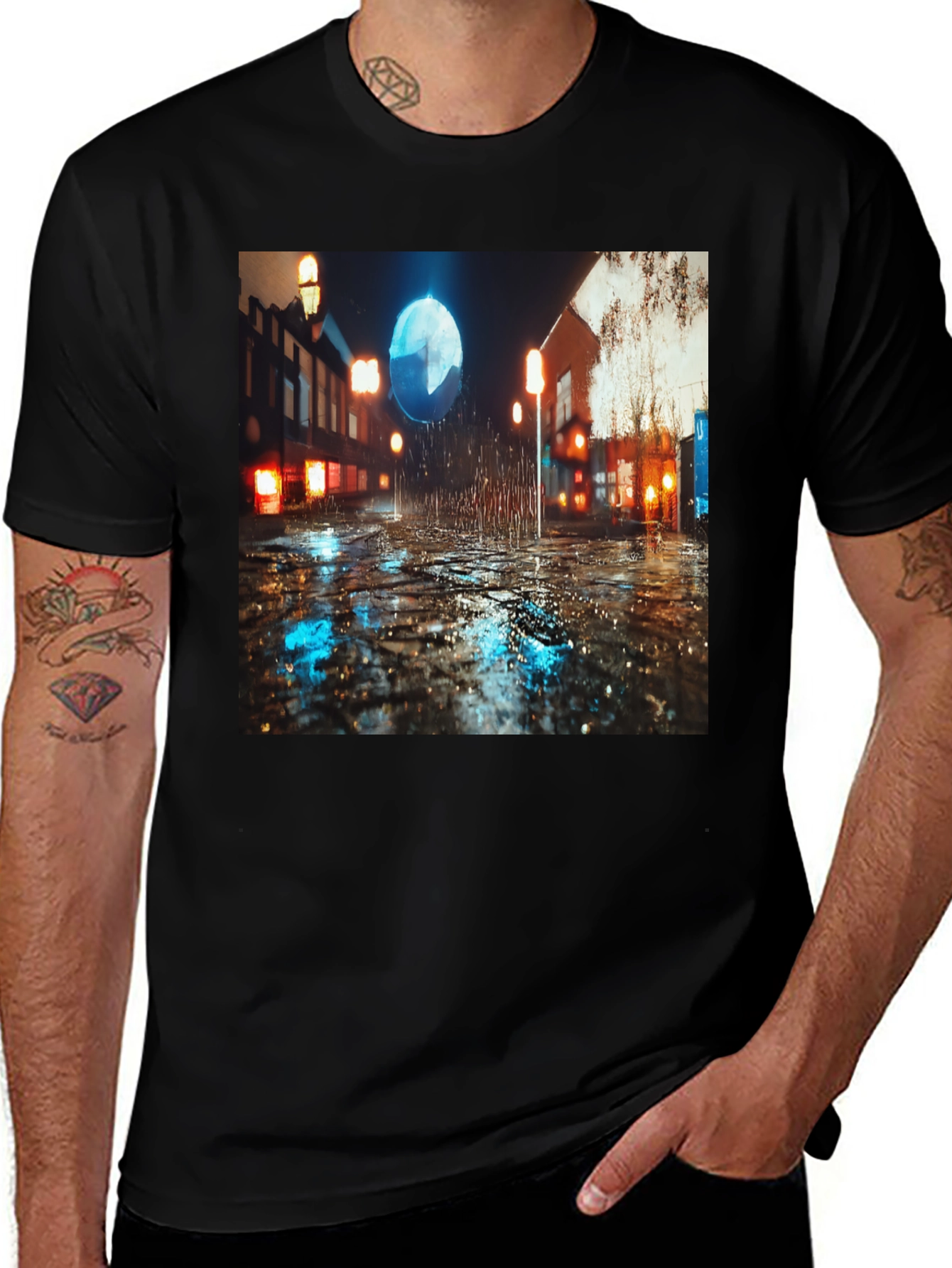 Variant 13 of Rainy Nightscape T-Shirt