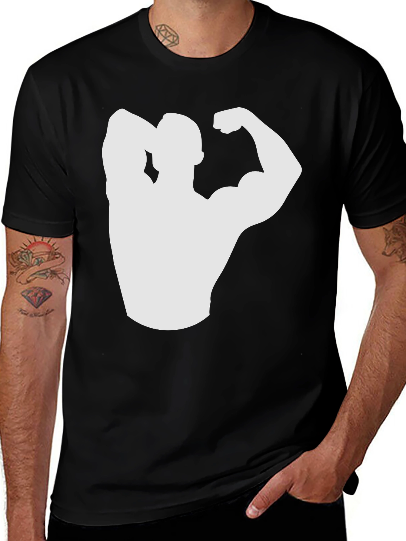 Muscle Man Silhouette Graphic Tee