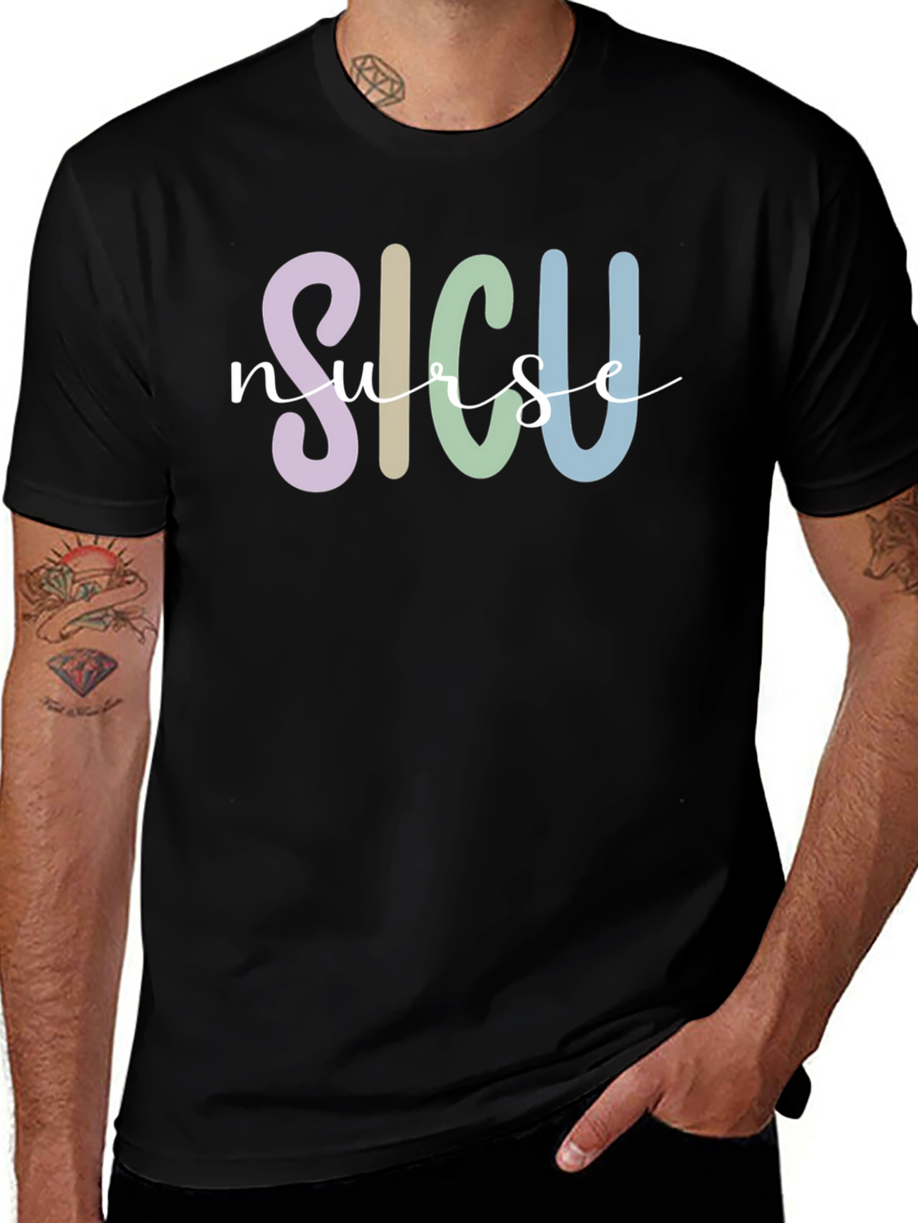 Variant 29 of SICU Nurse Graphic Tee - Black