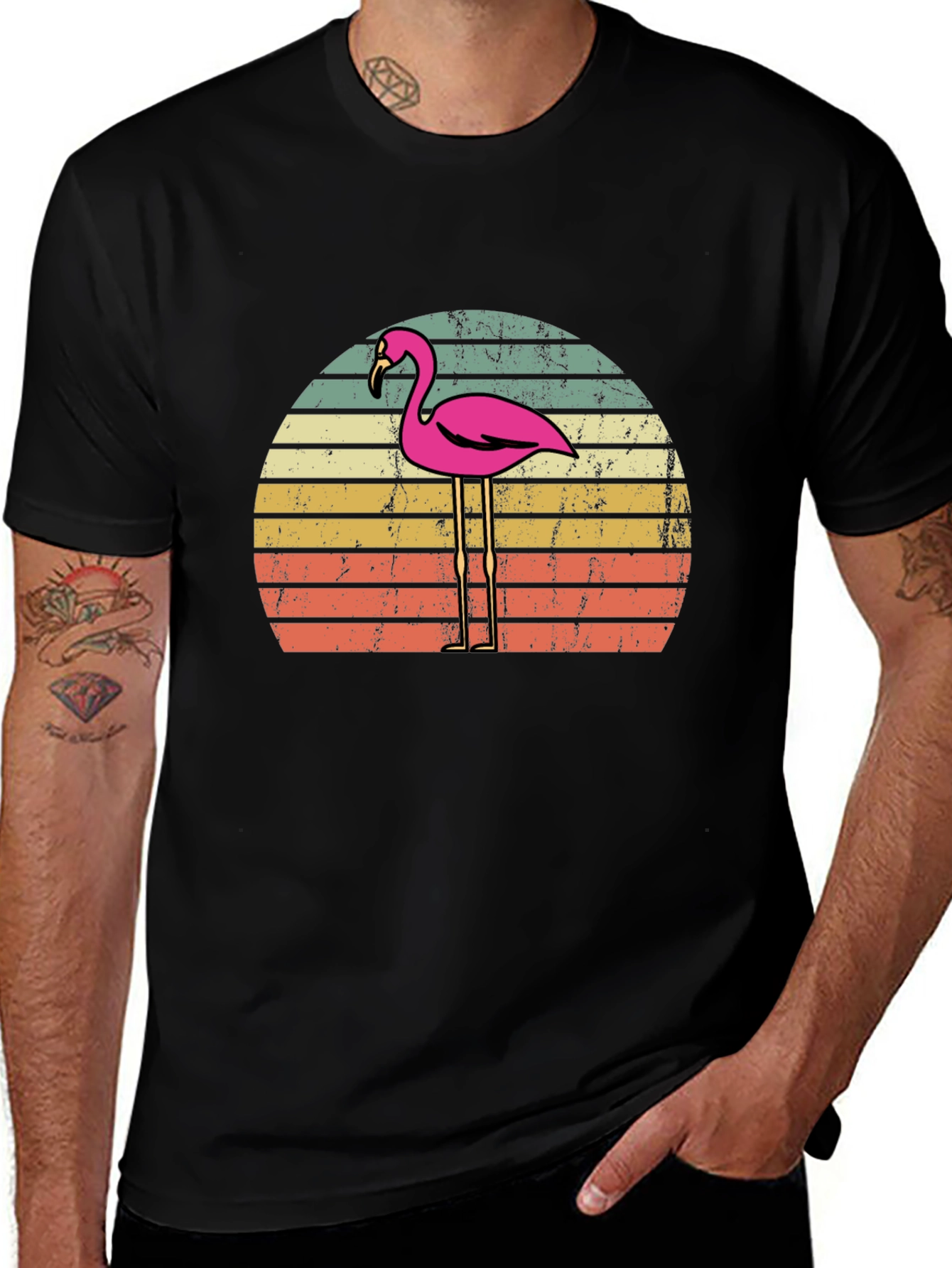 Variant 24 of Retro Flamingo Sunset T-Shirt