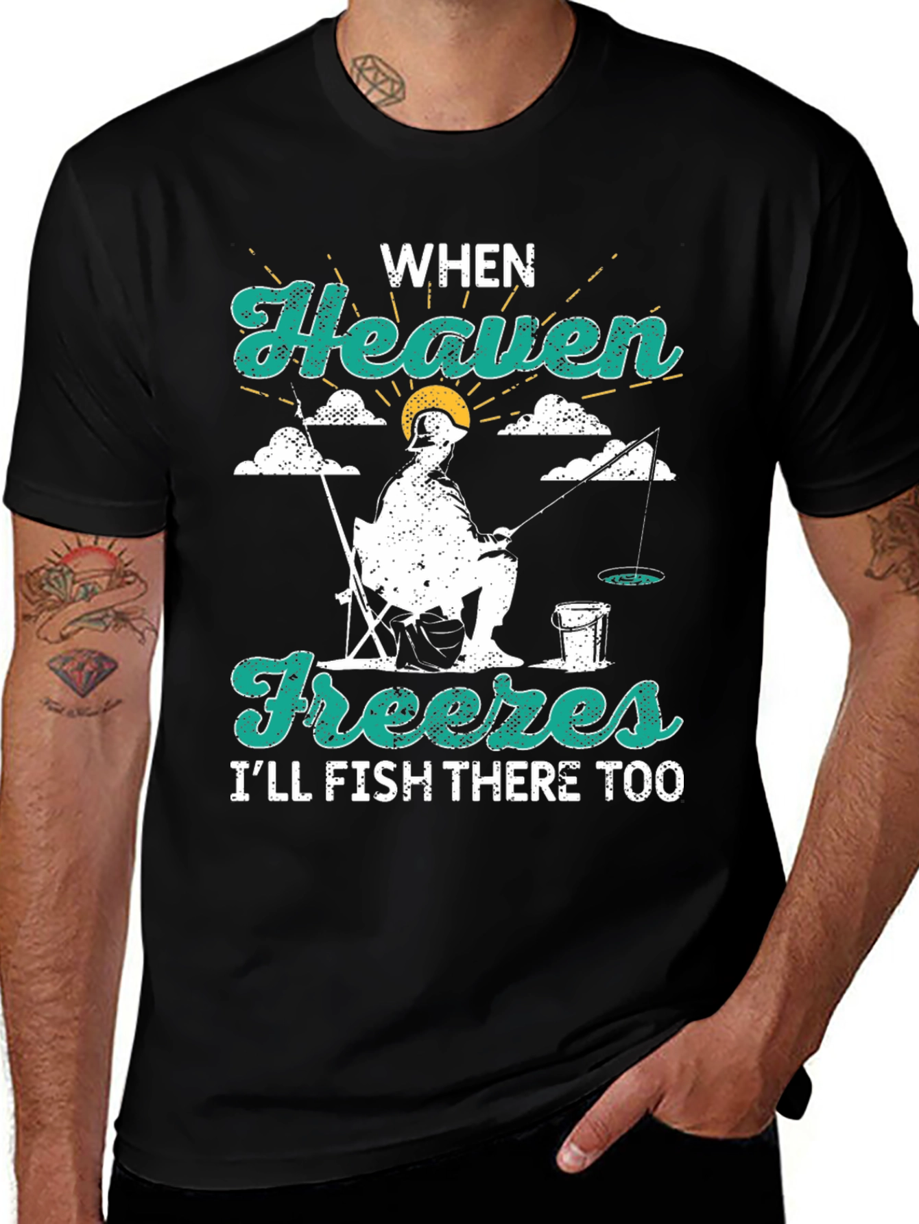 Variant 28 of When Heaven Freezes Fishing T-Shirt