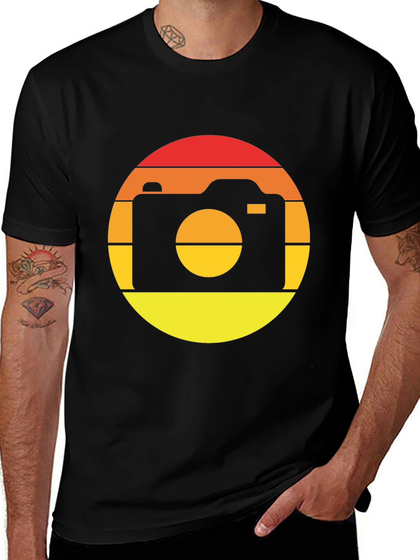 Variant 9 of Retro Camera Graphic Tee - Sunset Vibes
