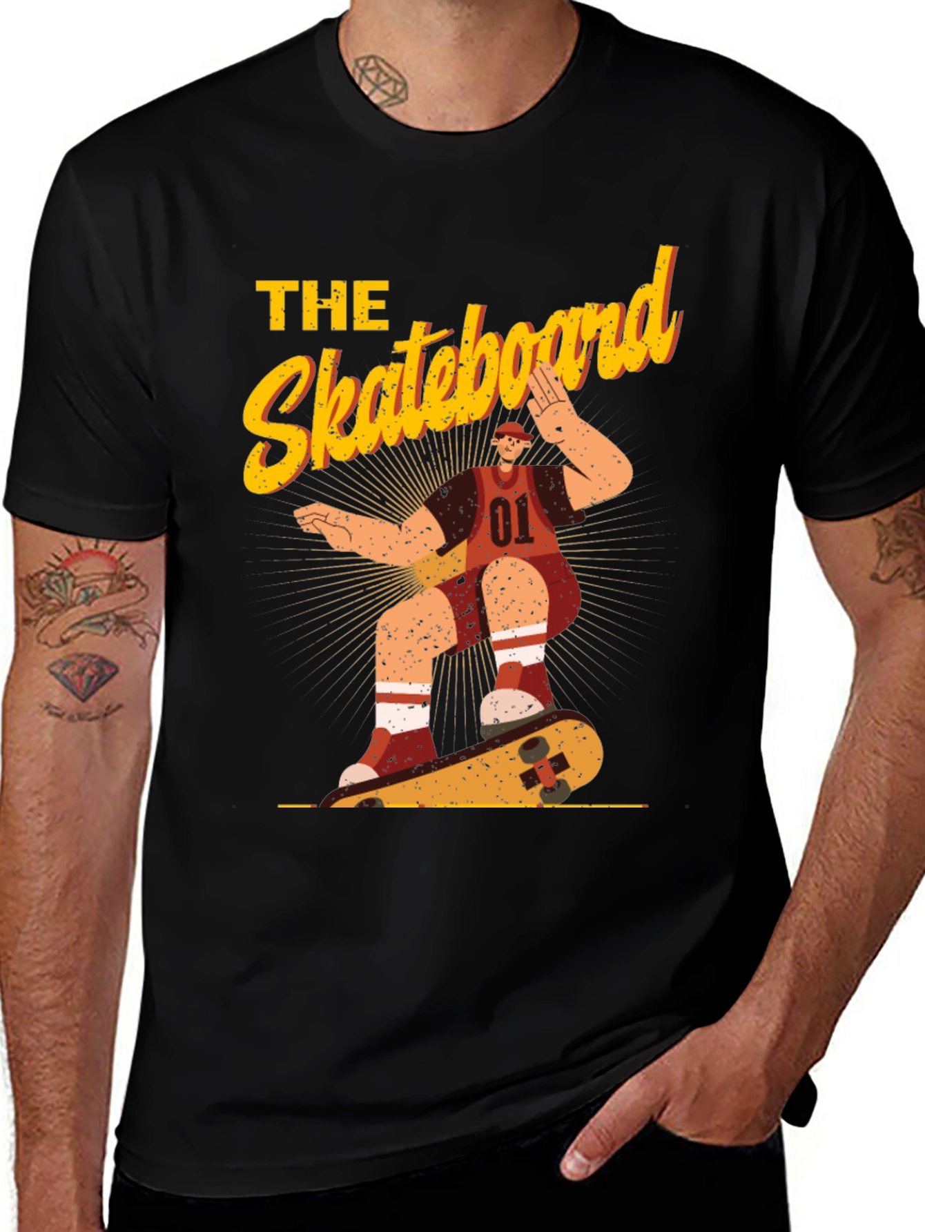 Variant 2 of Skateboard T-Shirt | Fun Retro Style Tee