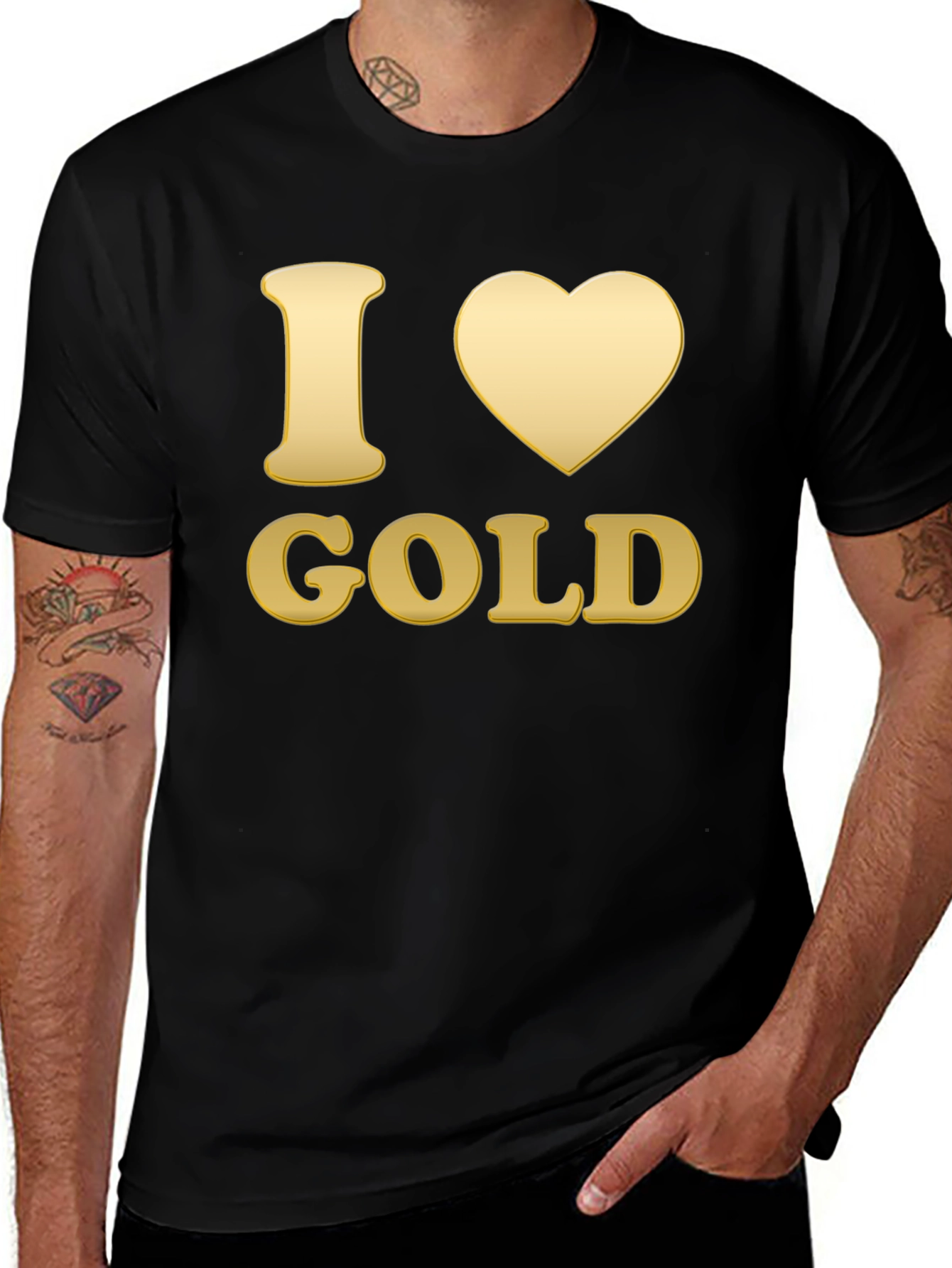 Variant 24 of I Love Gold Graphic Tee - Black