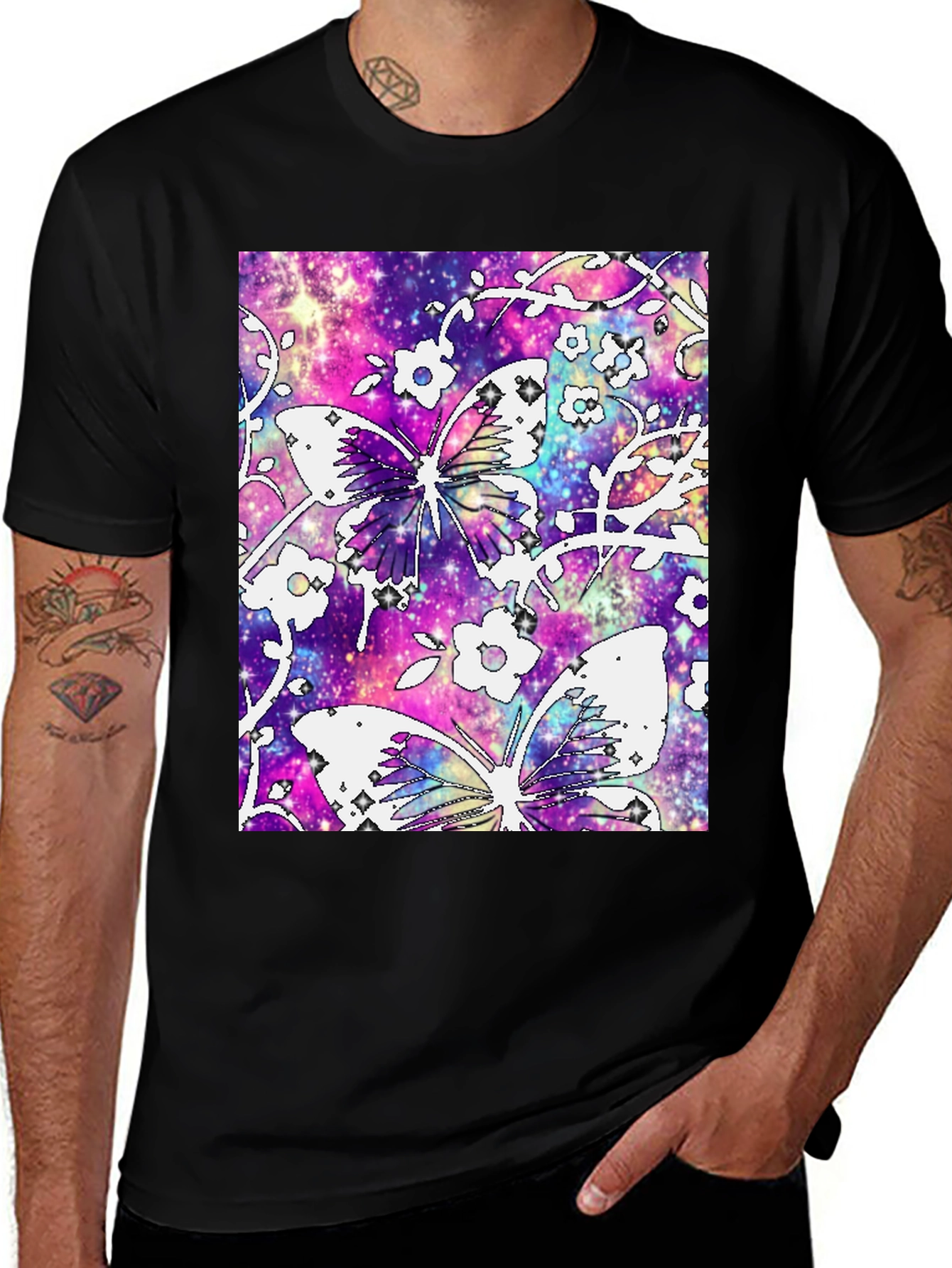 Variant 24 of Galaxy Butterfly Graphic Tee - Stylish Comfort