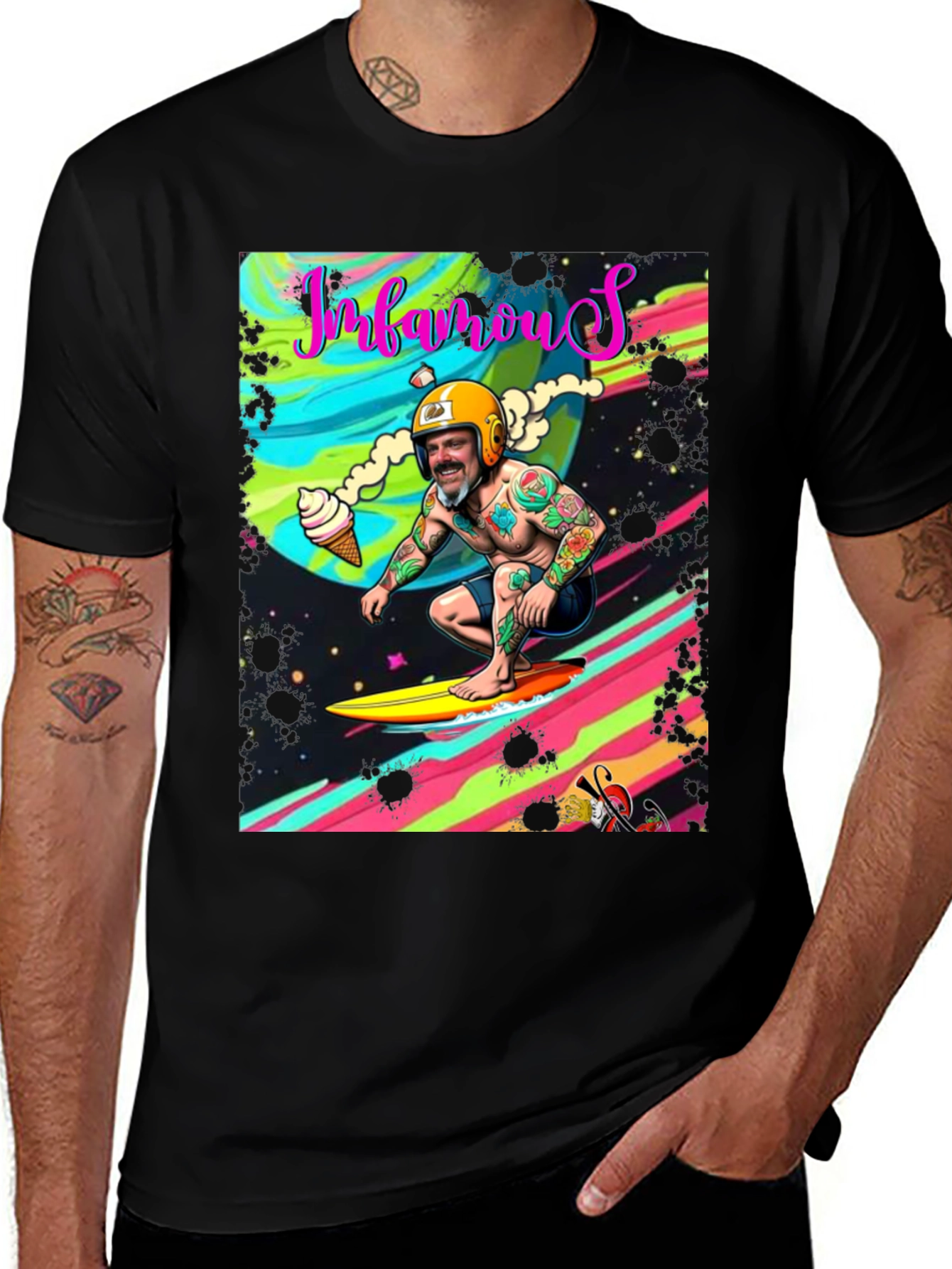 Variant 15 of Infamous Surfer Graphic Tee - Retro Style