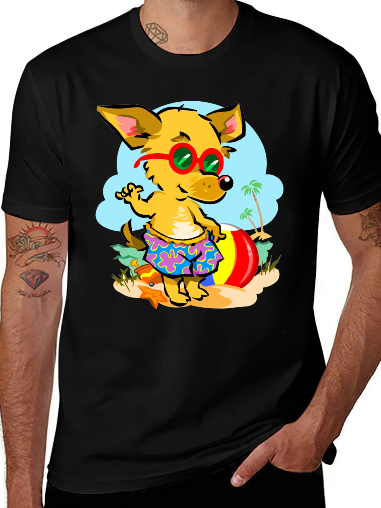 Variant 7 of Cartoon Dog Beach T-Shirt