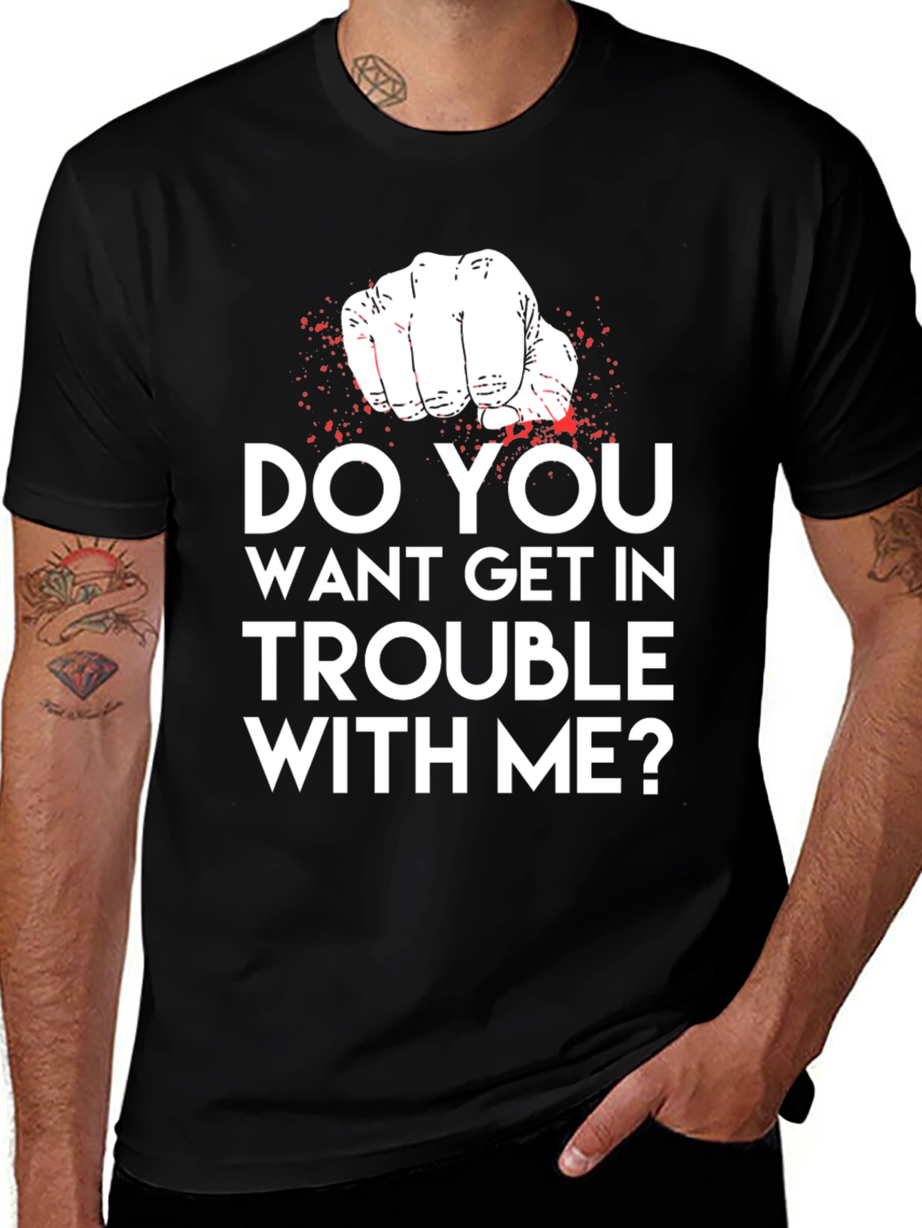 Variant 25 of Trouble Fist Graphic Tee - Bold Statement Shirt