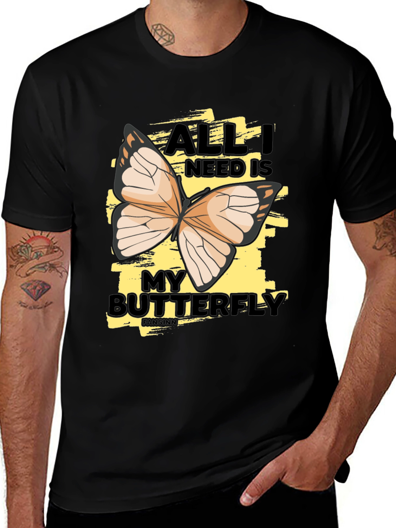 Variant 22 of Butterfly Graphic Tee: All I Need Is My Butterfly