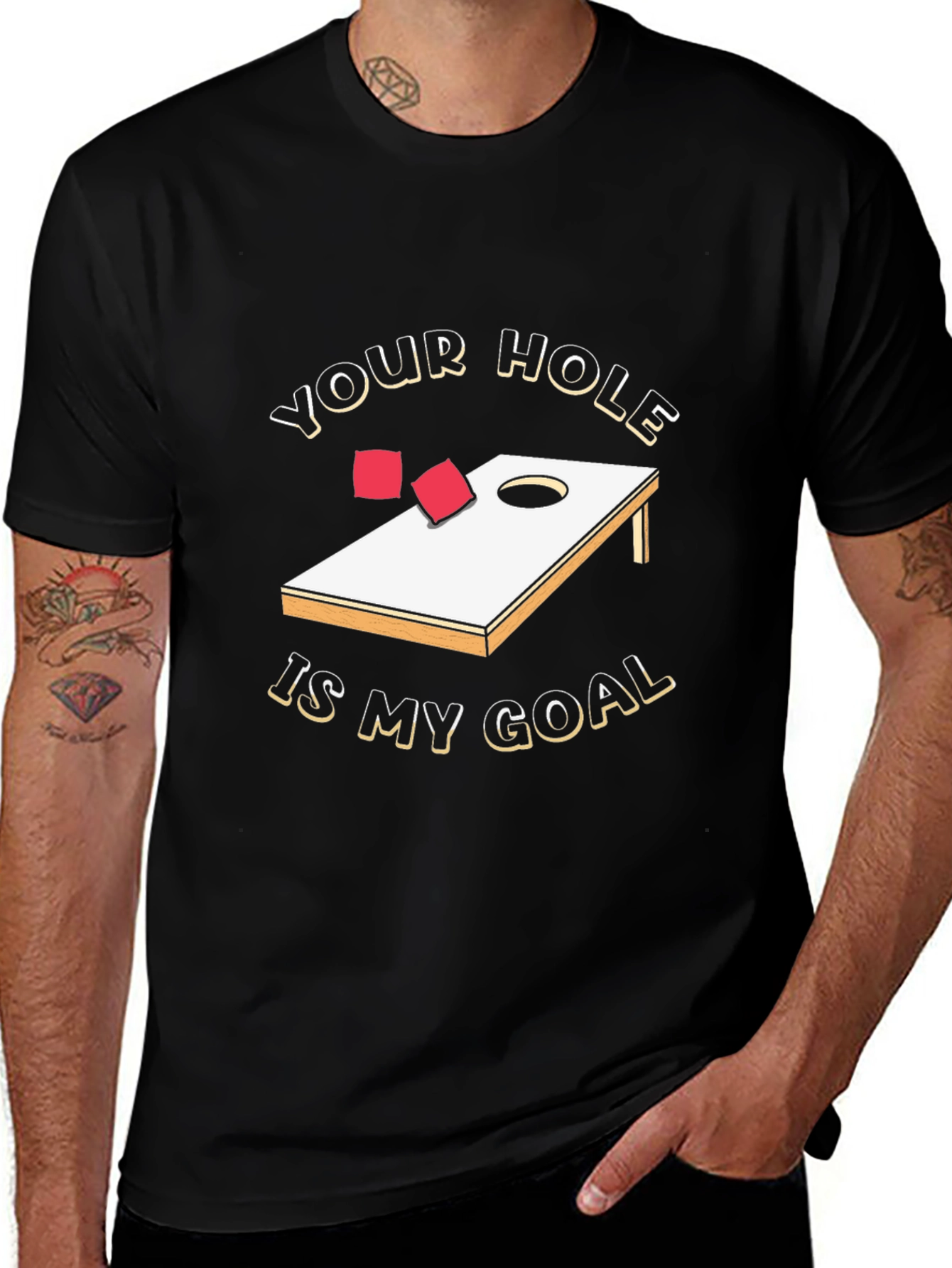Variant 2 of Your Hole Is My Goal Cornhole T-Shirt