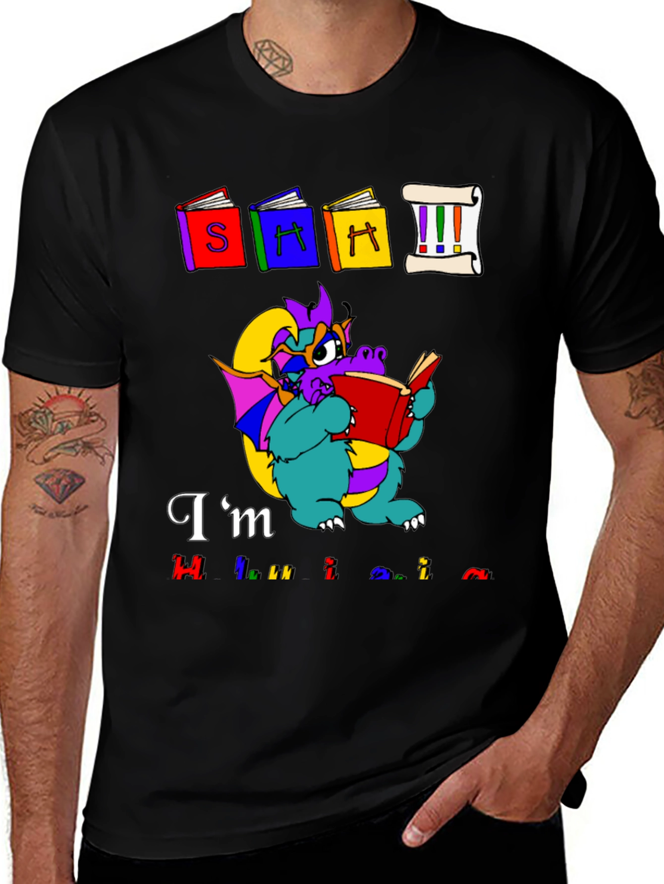 Black Book Dragon Graphic Tee - I'm Hilarious T-Shirt main image