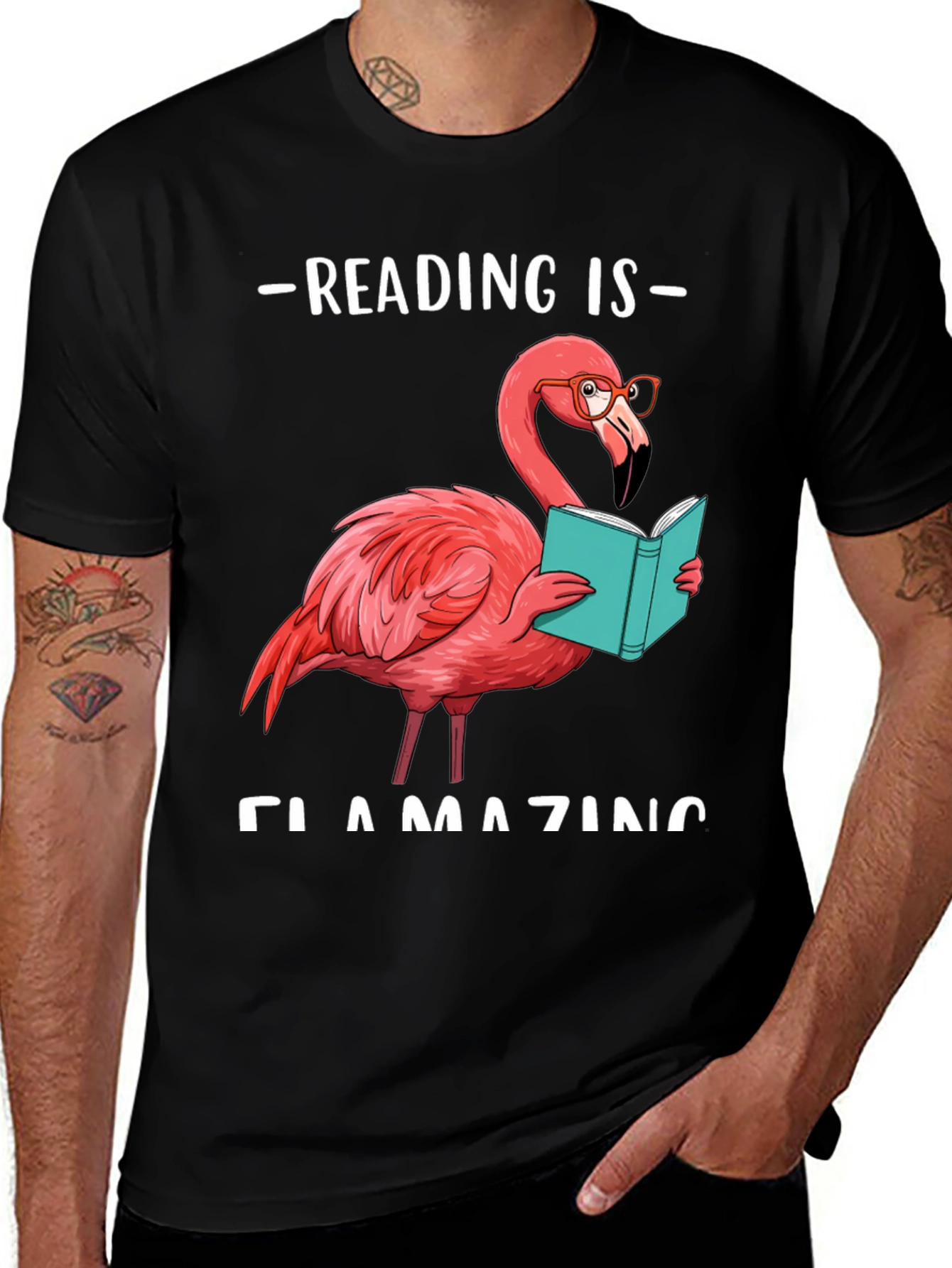 Variant 4 of Reading Flamingo T-Shirt