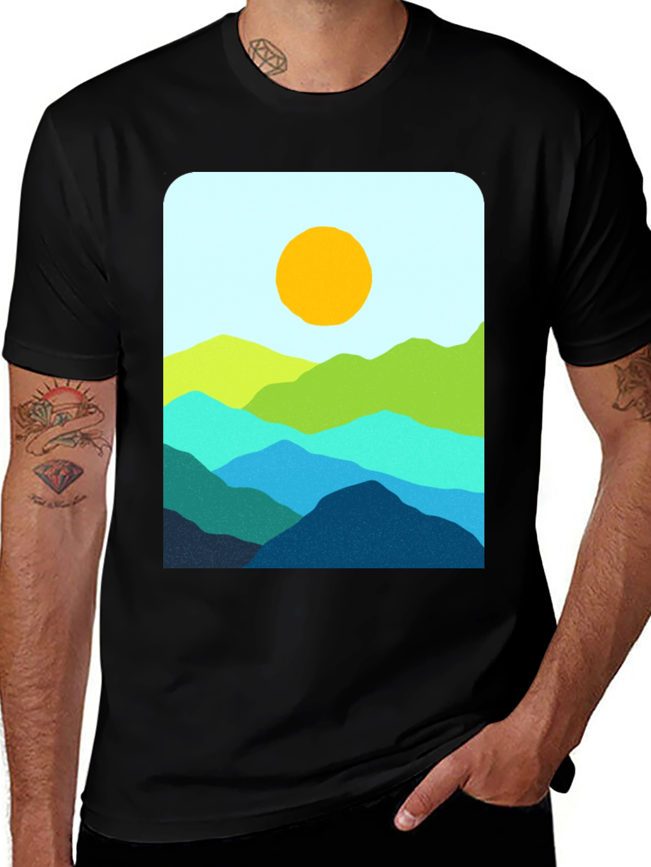 Variant 18 of Mountainscape Graphic T-Shirt - Stylish Nature Design